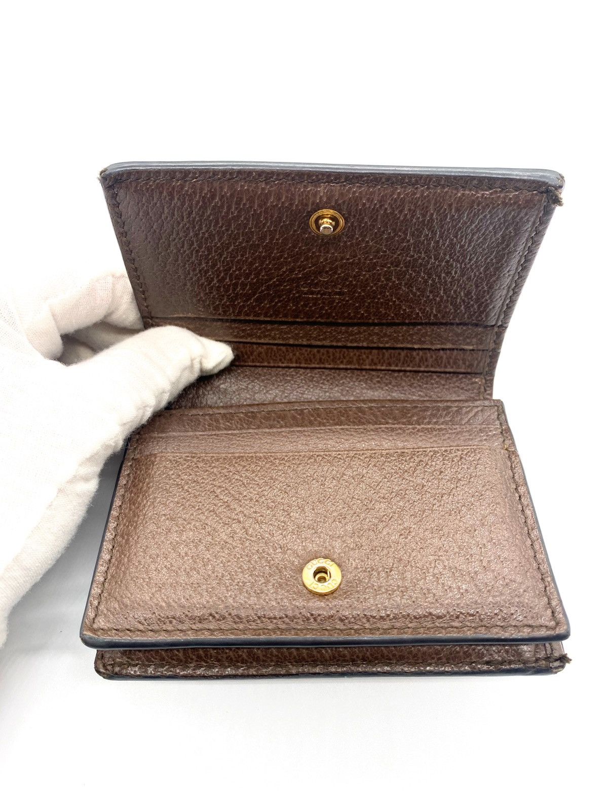 Gucci GUCCI Diana Jumbo GG Logo Bamboo Canvas Bifold Wallet Beige Size ONE SIZE - 9 Thumbnail
