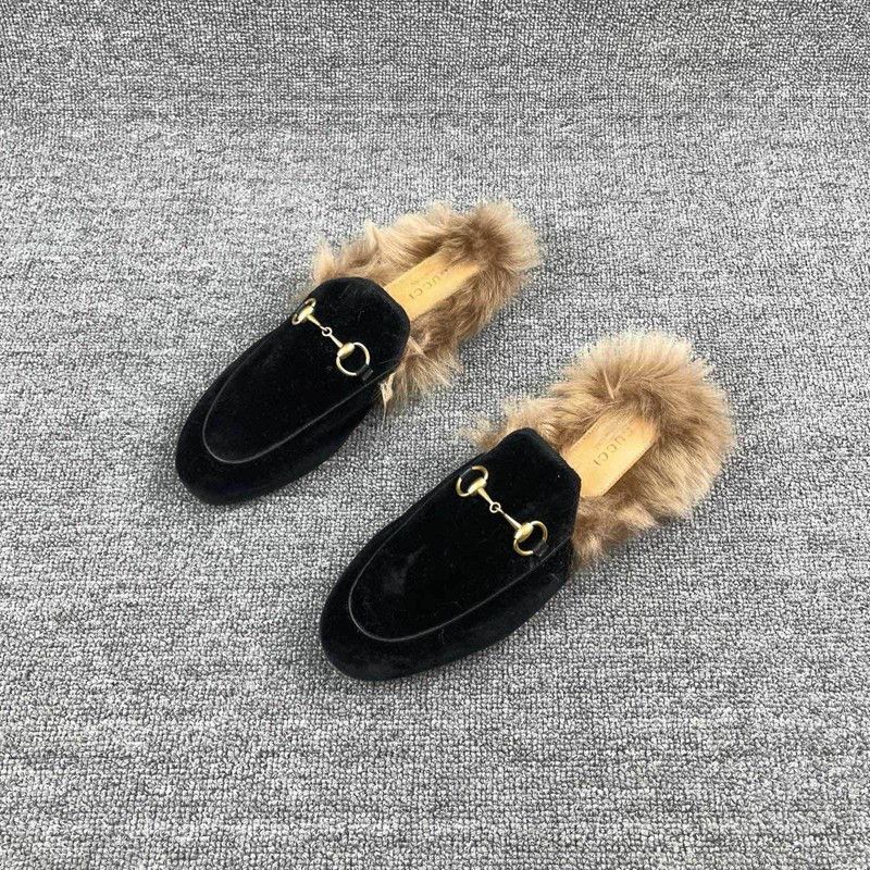 Gucci Gucci Black Fur-Lined Mule Slippers 0079 Size US 5.5 / EU 38 - 1 Thumbnail
