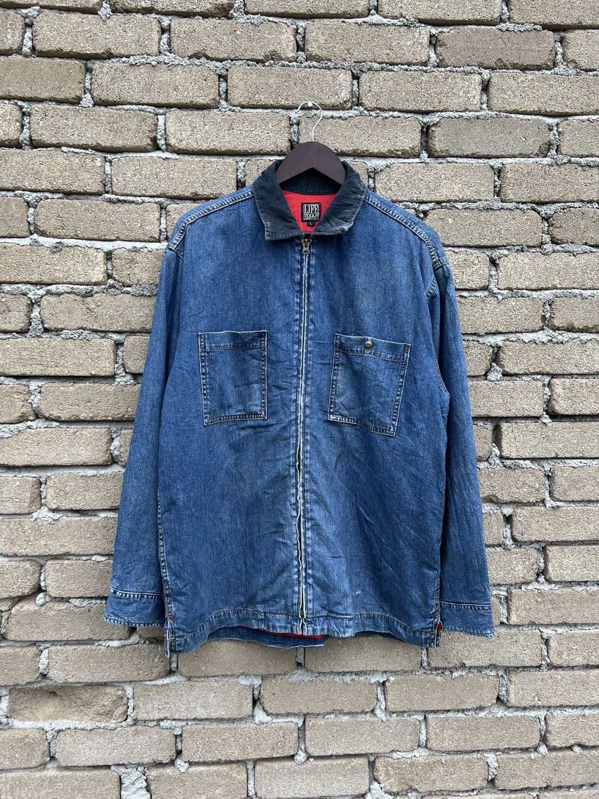 Vintage Vintage Life Tools Denim Zipper Jacket Size US L / EU 52-54 / 3 - 2 Thumbnail