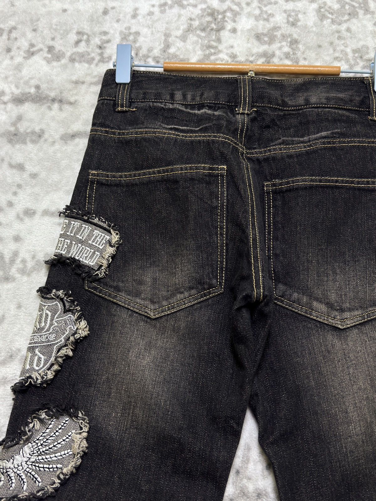 If Six Was Nine Vintage Punk Patchwork Denim Y2K Regular Fit Jeans Size US 26 / EU 42 - 11 Thumbnail