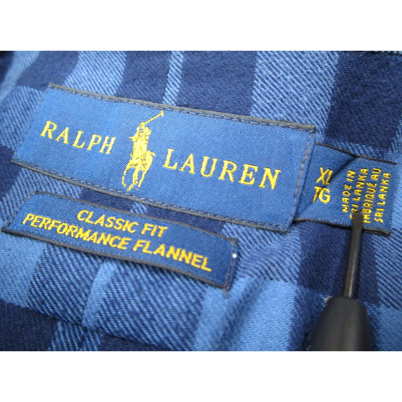 Ralph Lauren Ralph Lauren Shirt Mens XL Blue Flannel Button Up Performance Blue Pony Size US XL / EU 56 / 4 - 2 Thumbnail