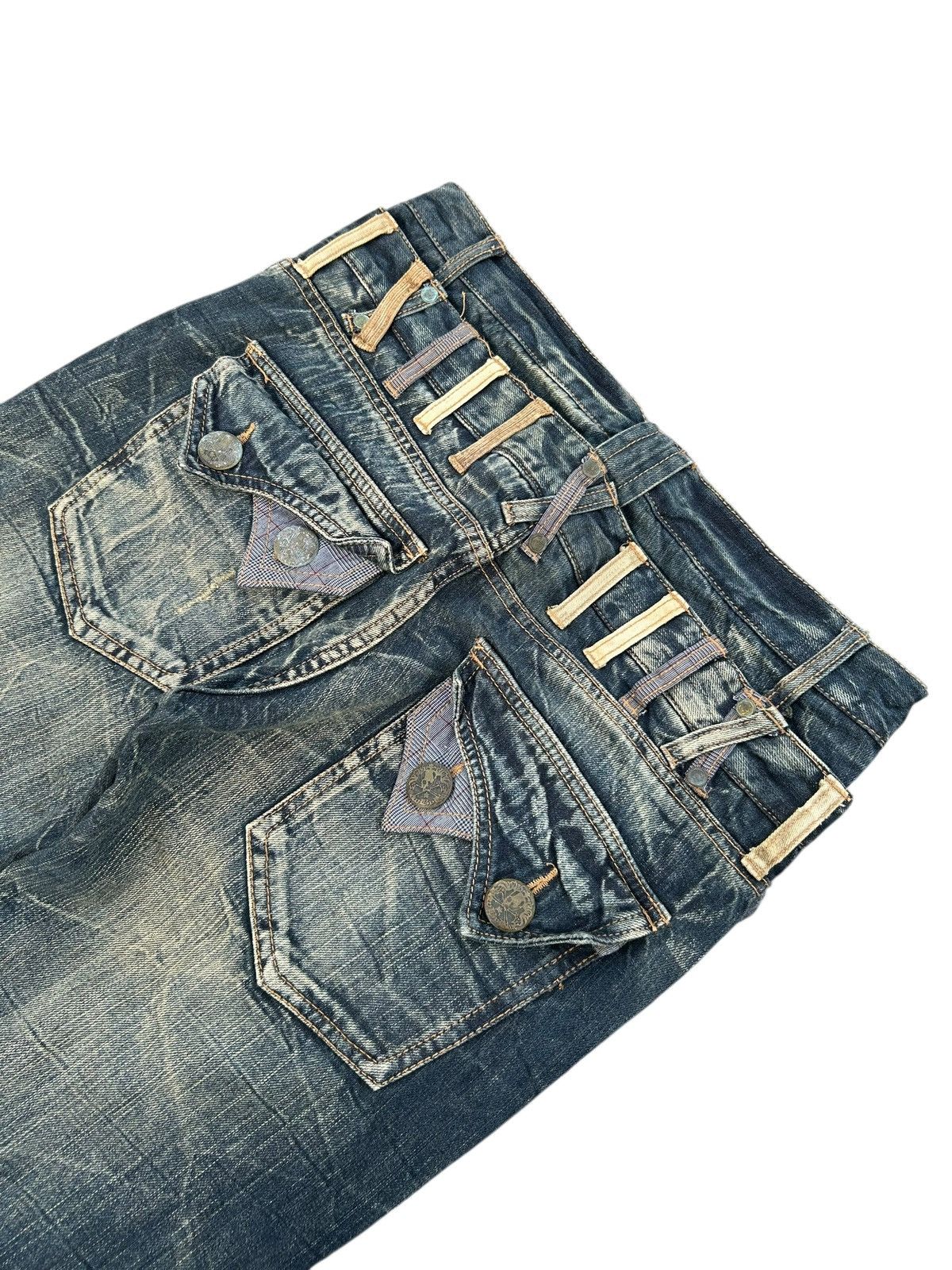 Japanese Brand × Kapital × Vintage Double Waist Skull Japanese Punk Style Denim Jeans Size US 33 - 9 Thumbnail