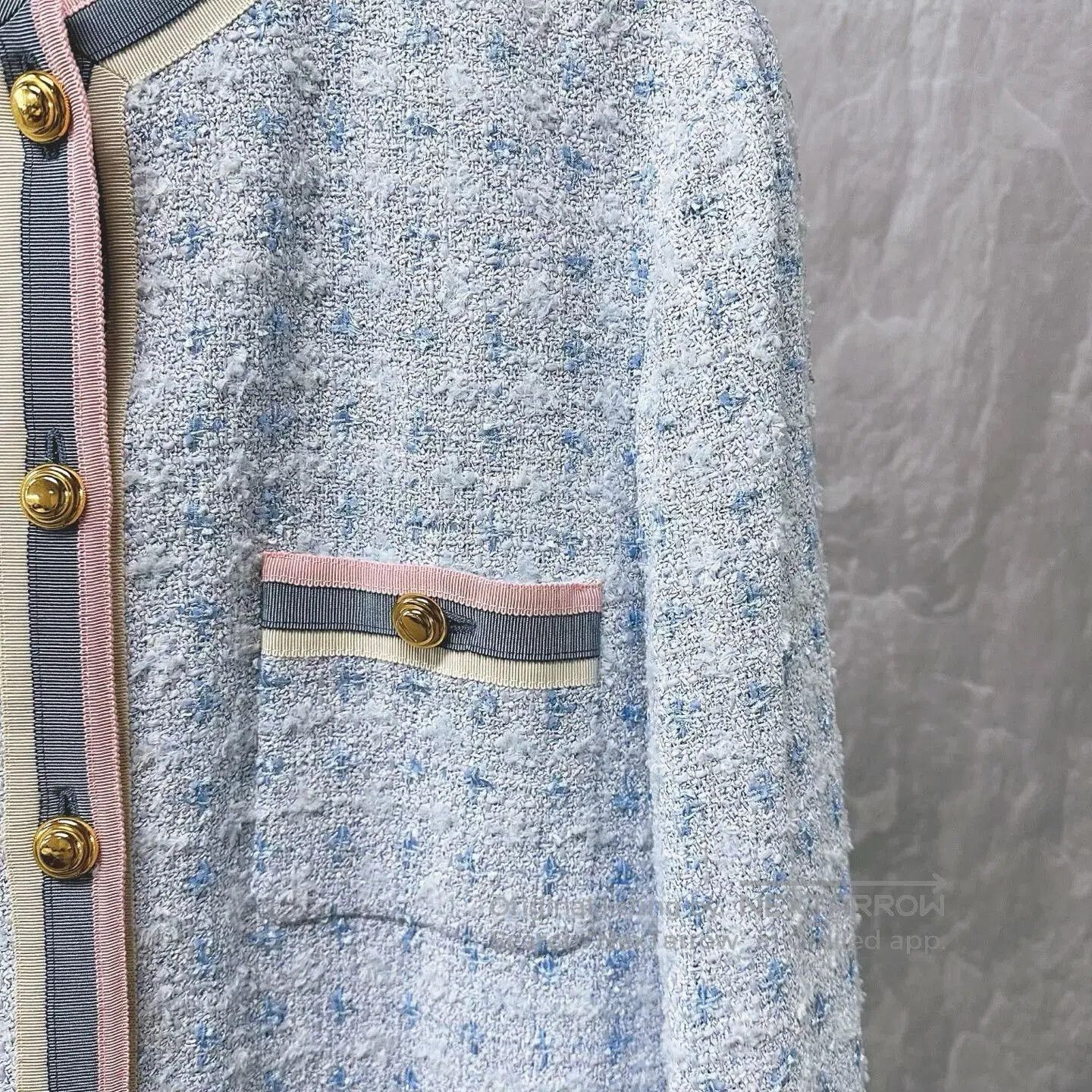 Gucci blue pink tweed chanel style jacket. Size M / US 6-8 / IT 42-44 - 3 Thumbnail