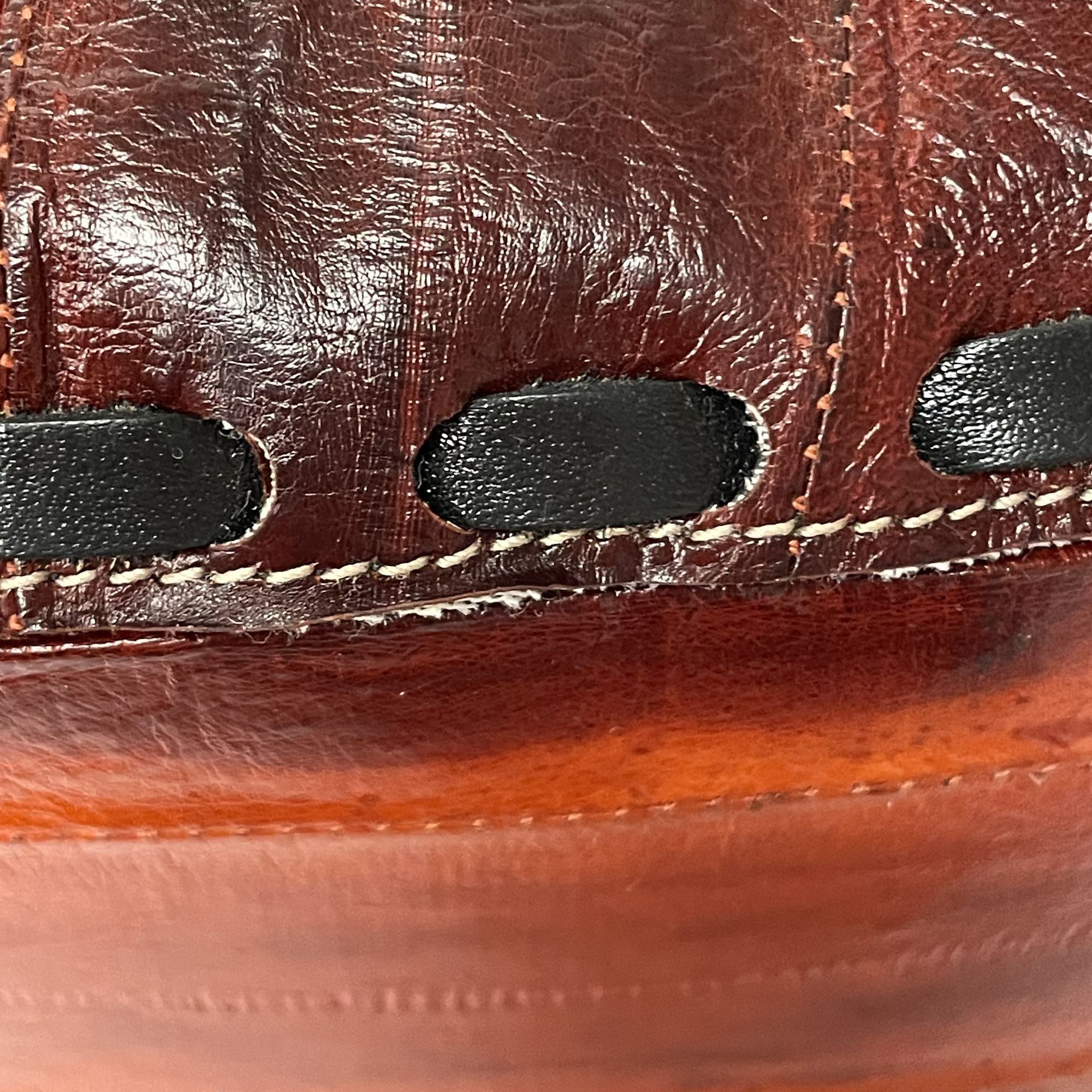 Other Vtg 2 Tone Black Mahogany EEL SKIN Handbag HIPPIE Purse Size ONE SIZE - 10 Thumbnail