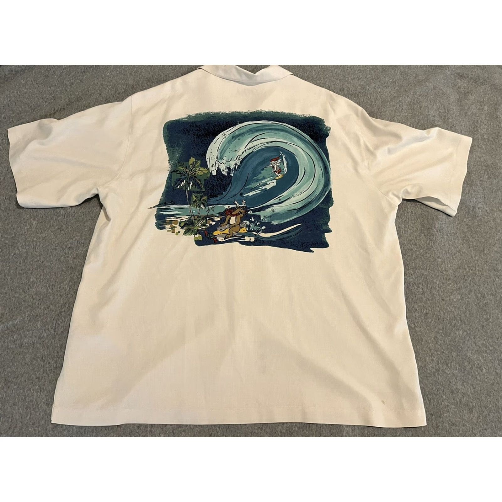 Vintage VINTAGE Kahala Silk Shirt Mens 2XL Ivory Short Sleeve Button-Up Embroidered Aloha Beach Hawaii 2008 Santa Drops In Size US XXL / EU 58 / 5 - 2 Thumbnail