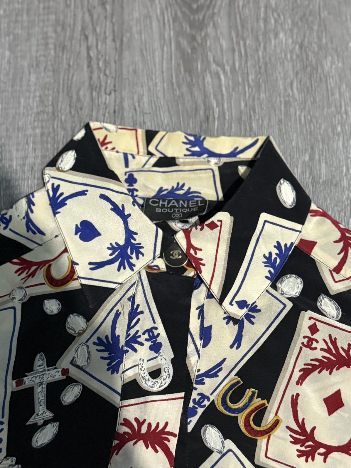 Chanel CHANEL CARD PRINT SILK SHIRT Size M / US 6-8 / IT 42-44 - 7 Thumbnail