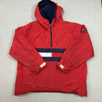 Tommy Hilfiger VTG Tommy Hilfiger Jacket Mens 2XL Red Blue Logo Nylon Zip Size US XXL / EU 58 / 5 - 1 Thumbnail
