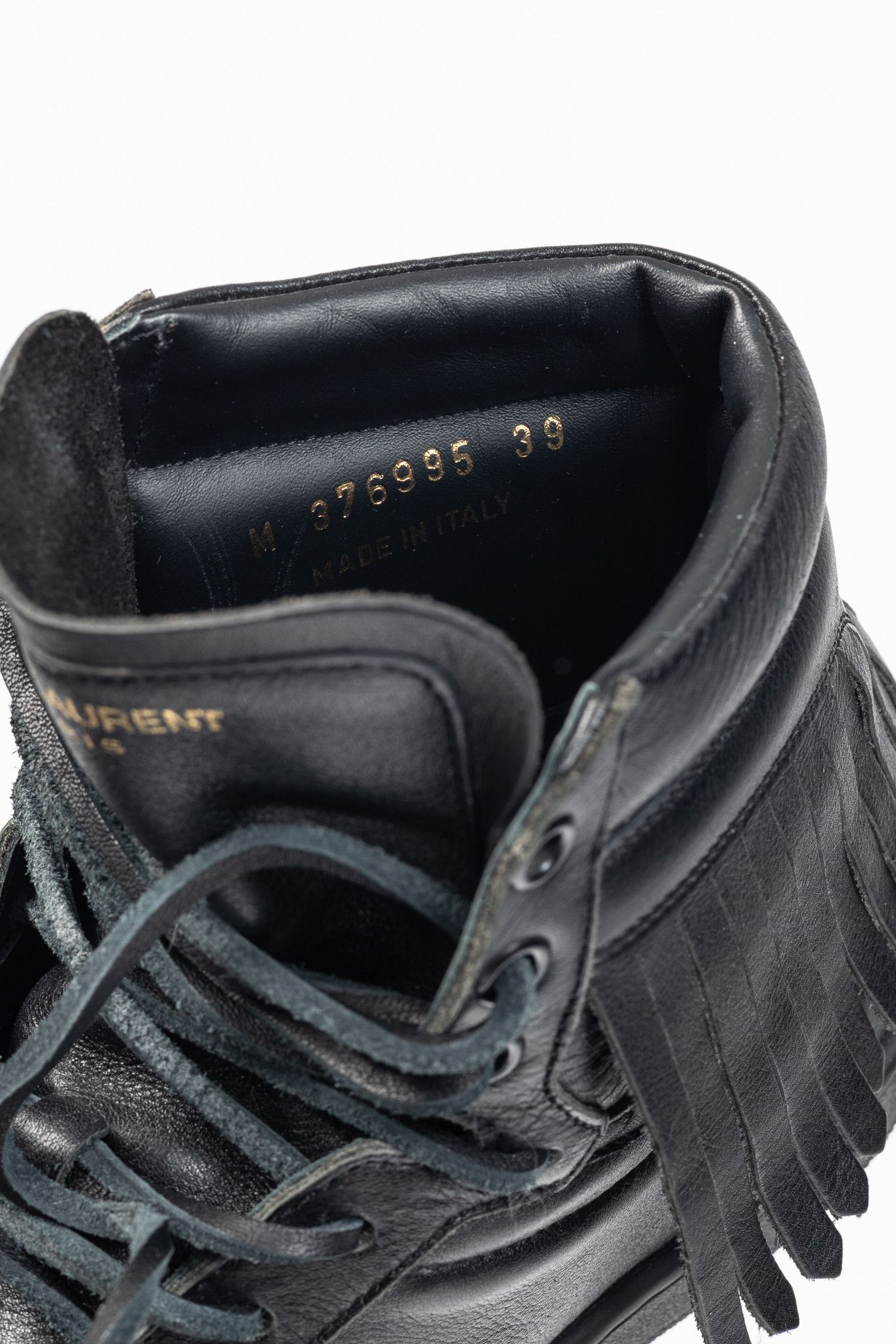 Saint Laurent Paris Saint Laurent SL/18H High Black Fringe High-Top Sneakers Size US 6 / EU 39 - 13 Thumbnail