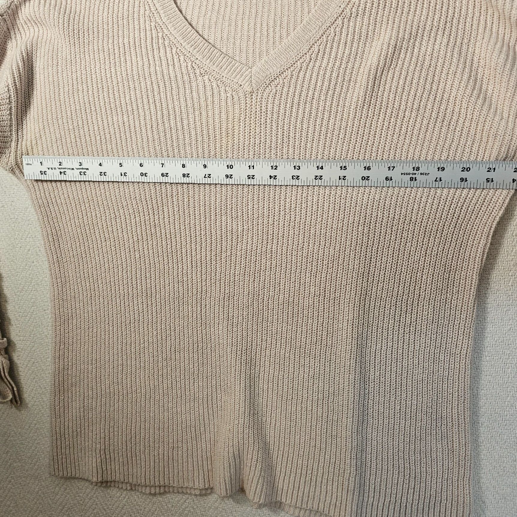 American Eagle Outfitters American Eagle Outfitters V-Neck Sweater Women’s Large Beige Casual Knit Pullover Long Sleeve Regular Fit 100% Cotton Shirt Women's Crewneck? Size L / US 10 / IT 46 - 6 Thumbnail