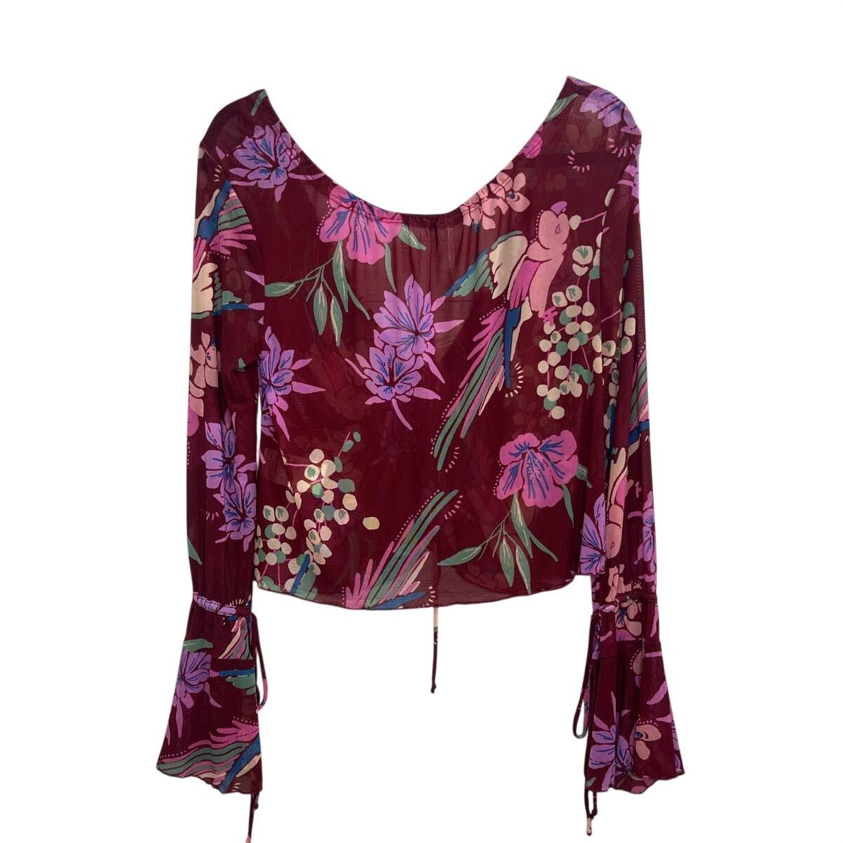 Free People Free People Of Paradise Floral Bell Sleeve Blouse Top XS Size XS / US 0-2 / IT 36-38 - 6 Thumbnail