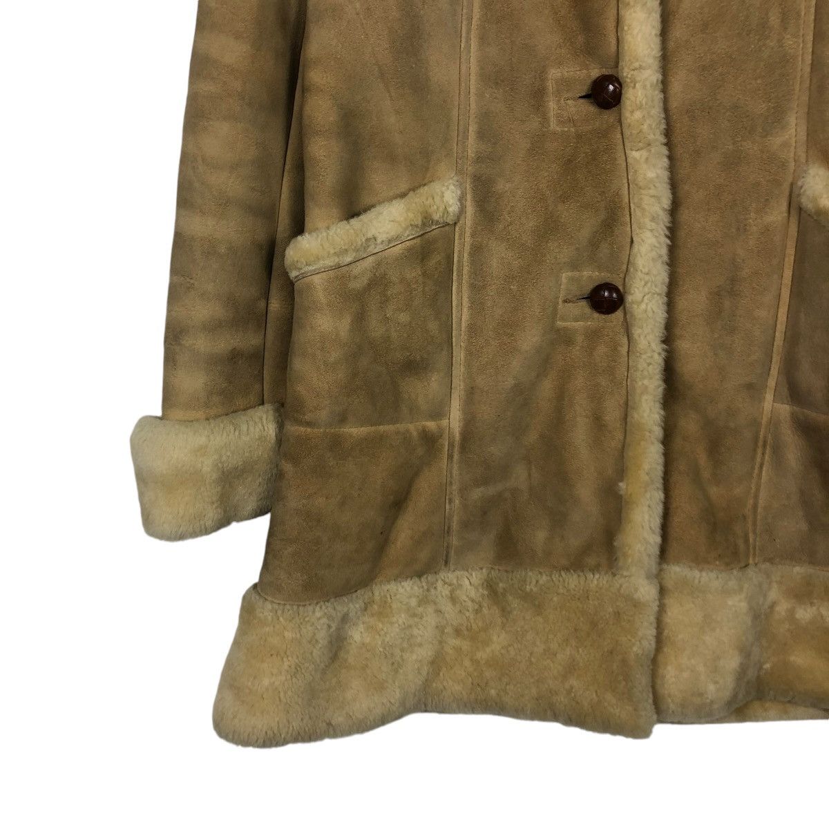 Vintage 🔥VINTAGE SHEARLING LEATHER JACKET MINK FUR BLANKET SCULLY Size US S / EU 44-46 / 1 - 6 Thumbnail
