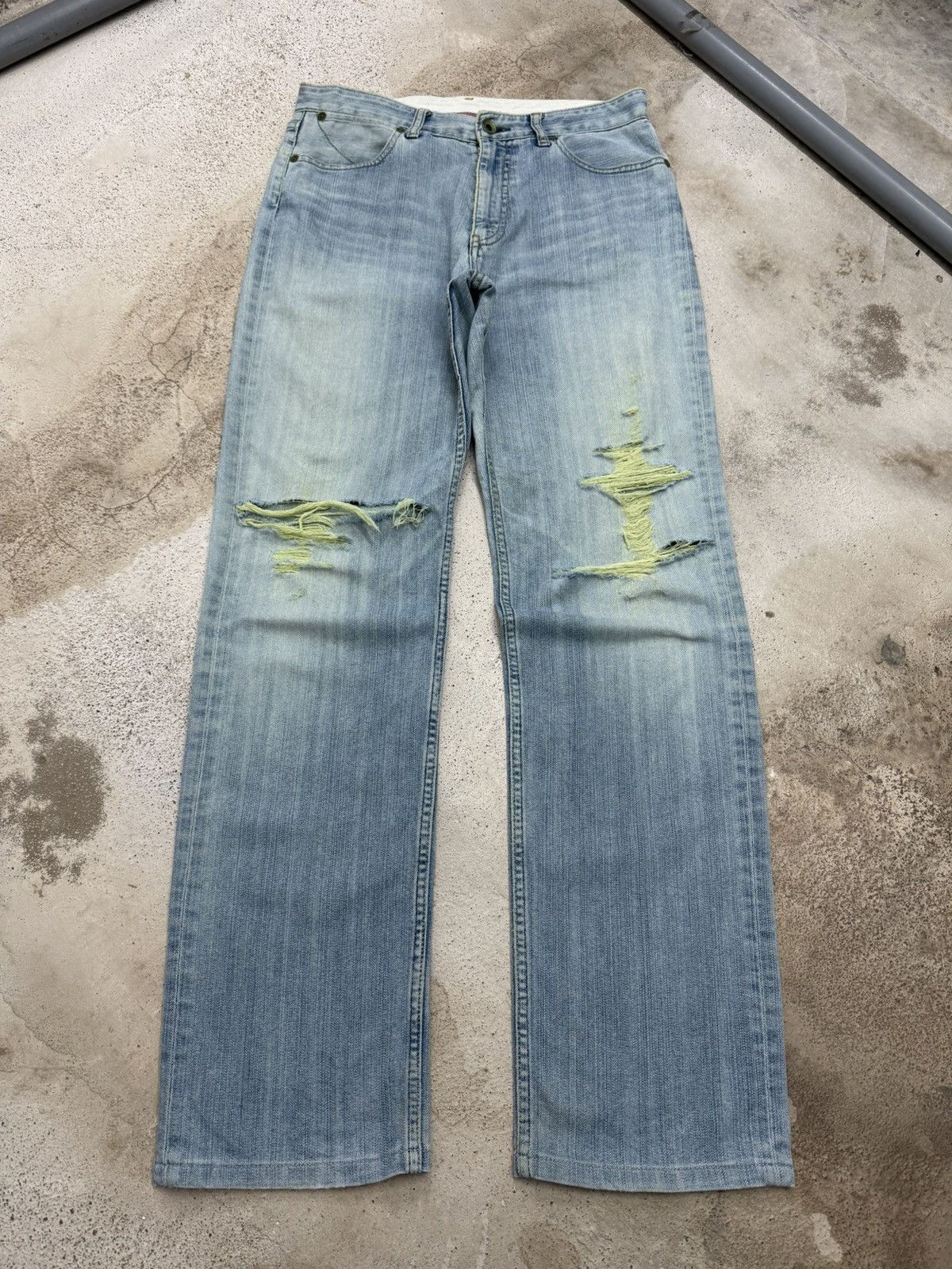 Element Element Distressed Flourescent Thread Denim Pants Size US 29 - 1 Thumbnail