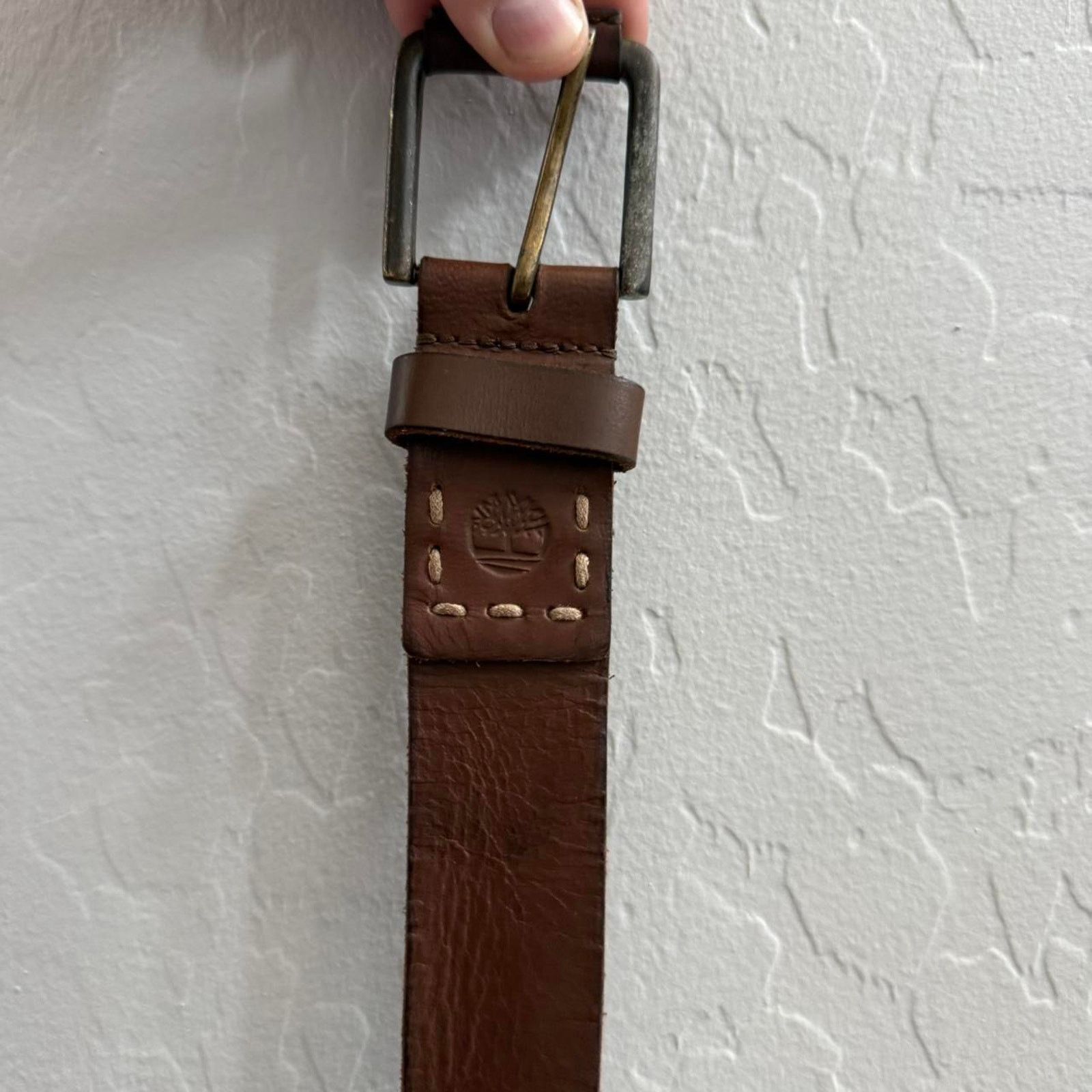 Timberland Vintage Timberland High Quality Leather Belt Brown Size 36 - 4 Thumbnail
