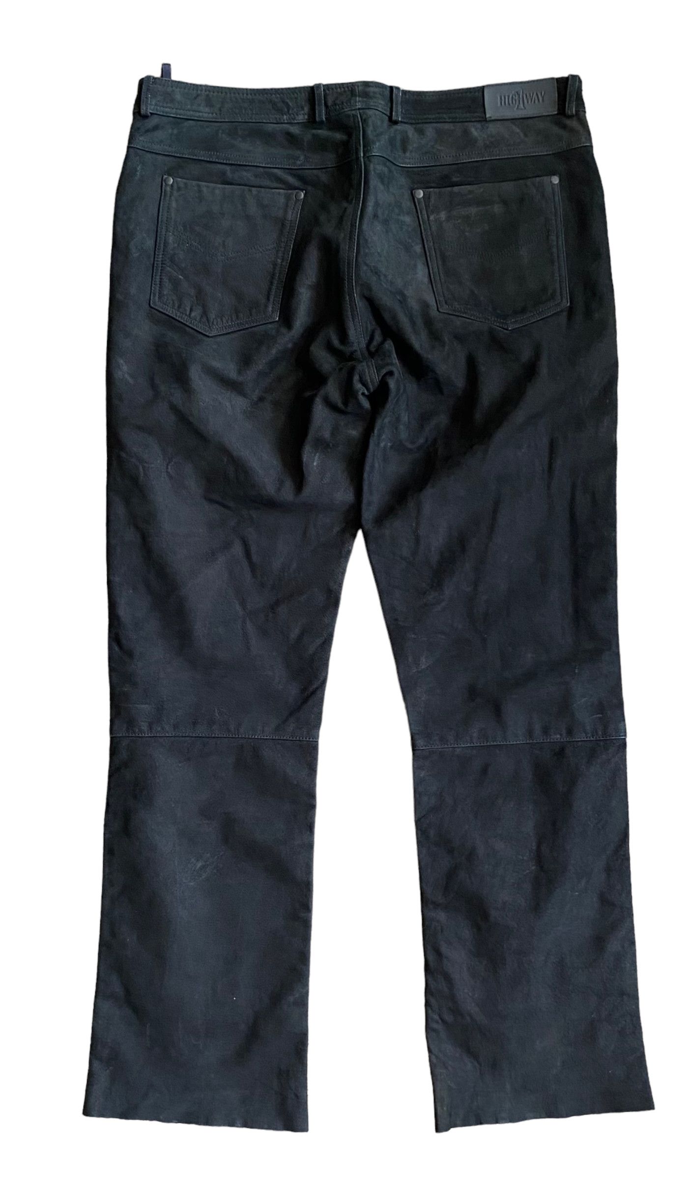 Genuine Leather × Leather × Vintage Vintage matte suede leather biker pants Size US 38 / EU 54 - 5 Thumbnail