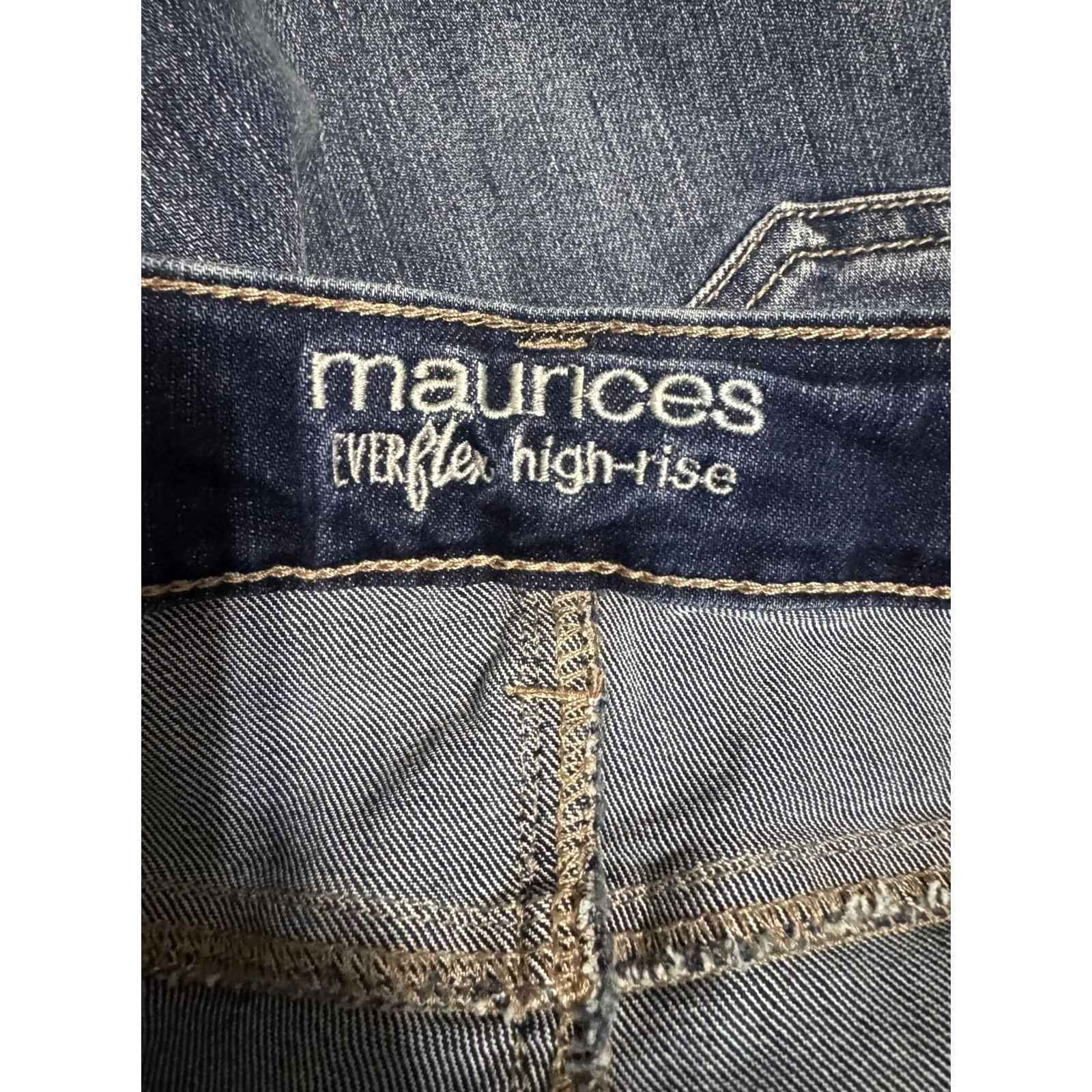 Vintage Maurices Everflex High-Rise Women's Jeans Size 0 Regular Blue Denim Dark Wash 26x29 Slim? Size 26" / US 2 / IT 38 - 2 Thumbnail