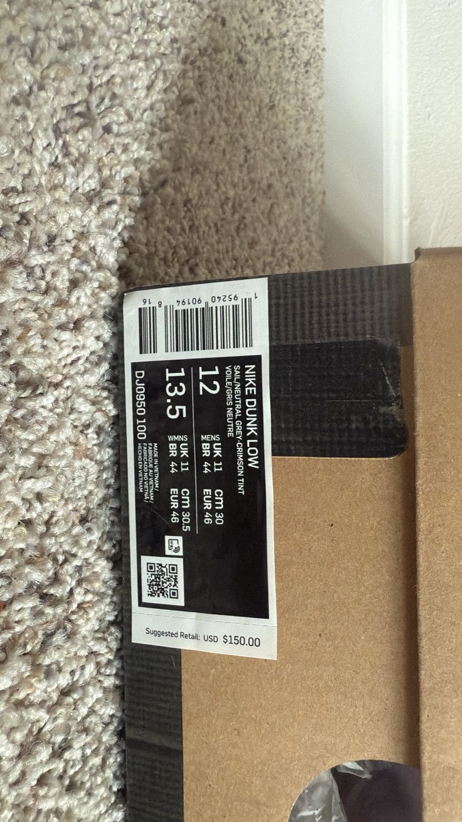 Nike × Off-White Off White Nike Dunk Low Lot #12 of #50 👟☑️🚧🖤🤍 Size US 12 / EU 45 - 24 Thumbnail