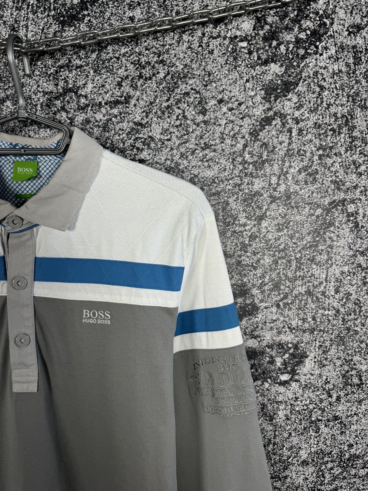 Hugo Boss BOSS Hugo Boss Long Sleeve Polo Shirt Golf Championship Sz L Size US L / EU 52-54 / 3 - 2 Thumbnail