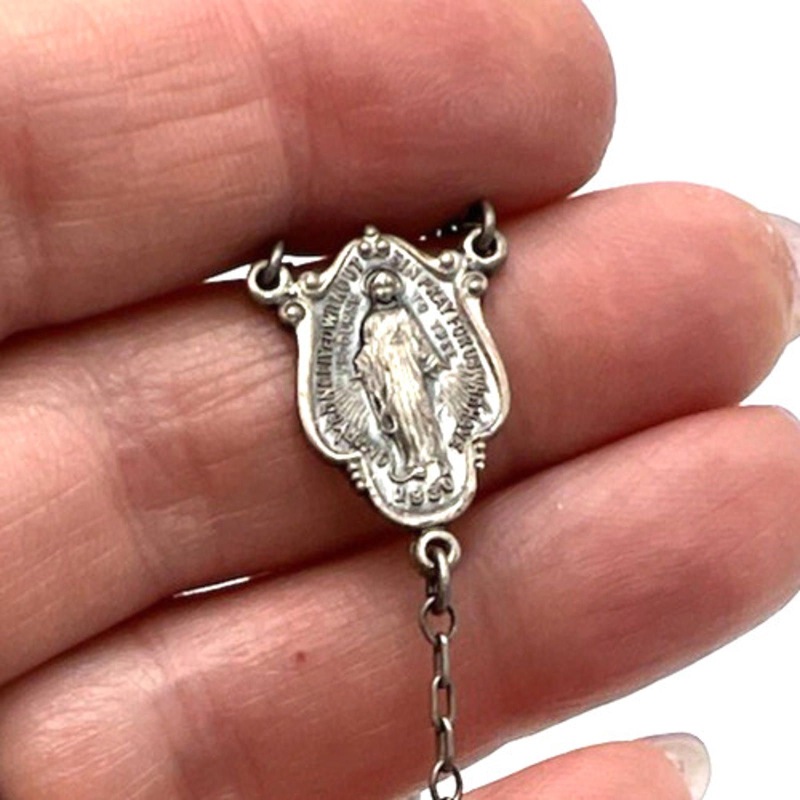 Other DIROMA Sterling Silver Rosary Crucifix Mary Medal Necklace Size ONE SIZE - 3 Thumbnail