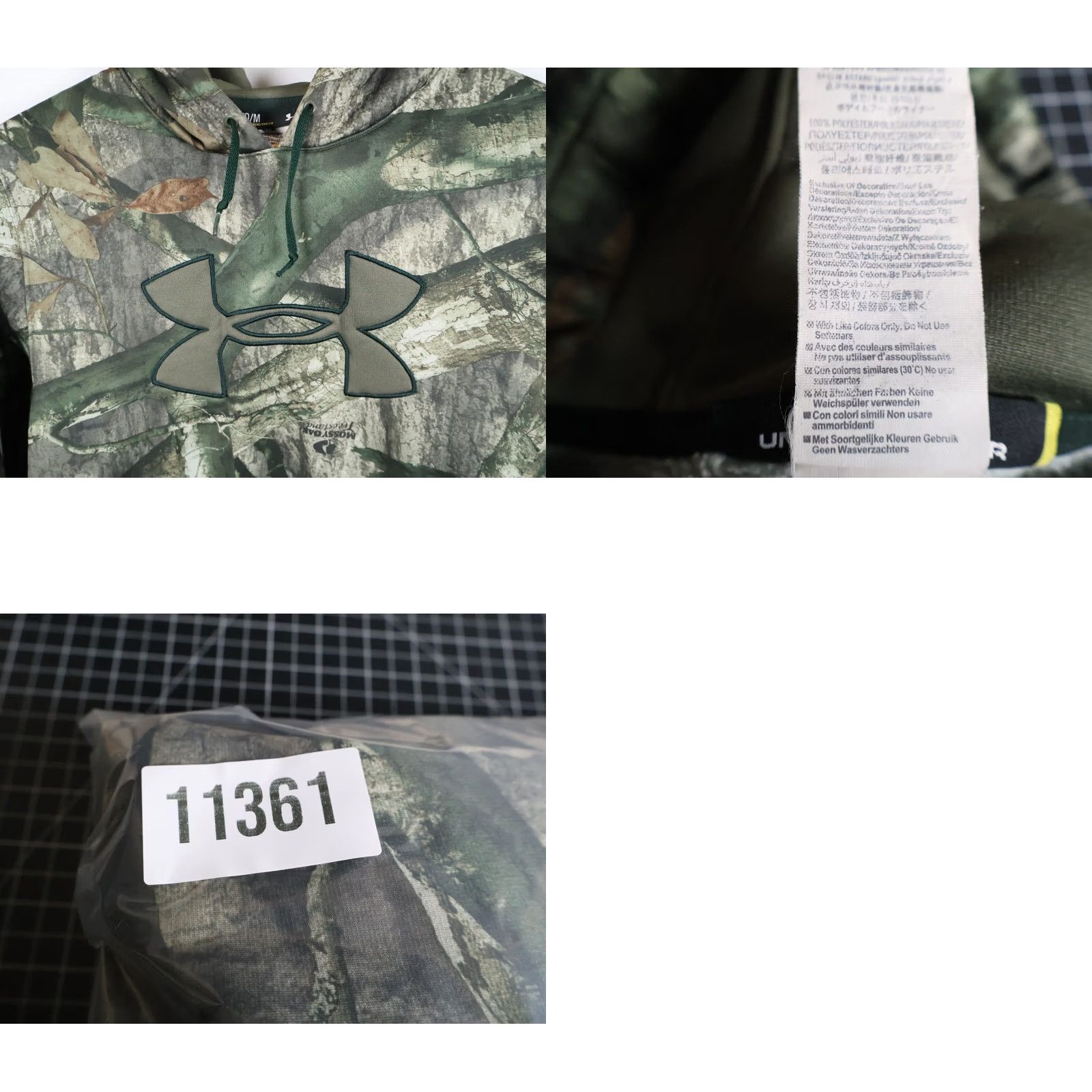 Under Armour Under armour Camouflage Hoodie Men's Medium Green Mossy Oak Tree Stand Camouflage Pullover Hooded Casual Regular Fit Logo Size US L / EU 52-54 / 3 - 9 Thumbnail