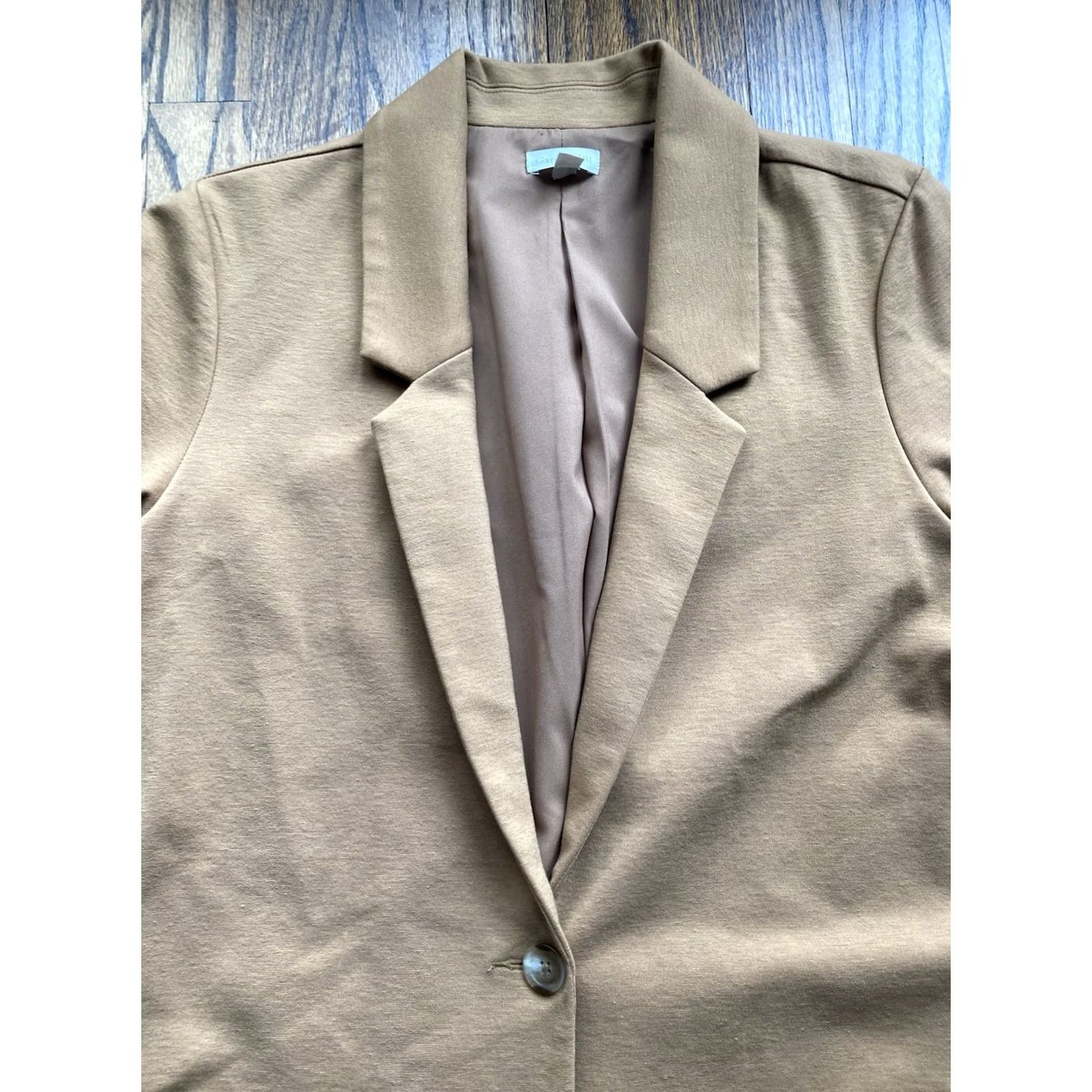 Vintage Garnet Hill Blazer Womens Size 8 Tan Beige Knit Relaxed Button Classic Preppy Academia Sports Coat Autumn Winter Spring Fall Womens Size M / US 6-8 / IT 42-44 - 4 Thumbnail