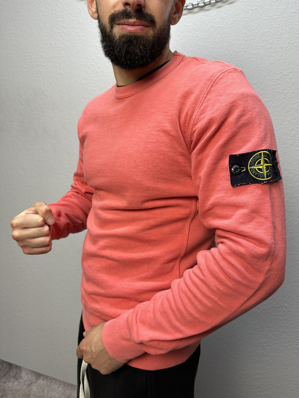 Vintage Stone Island Pink Sweatshirt Cotton Patch Logo