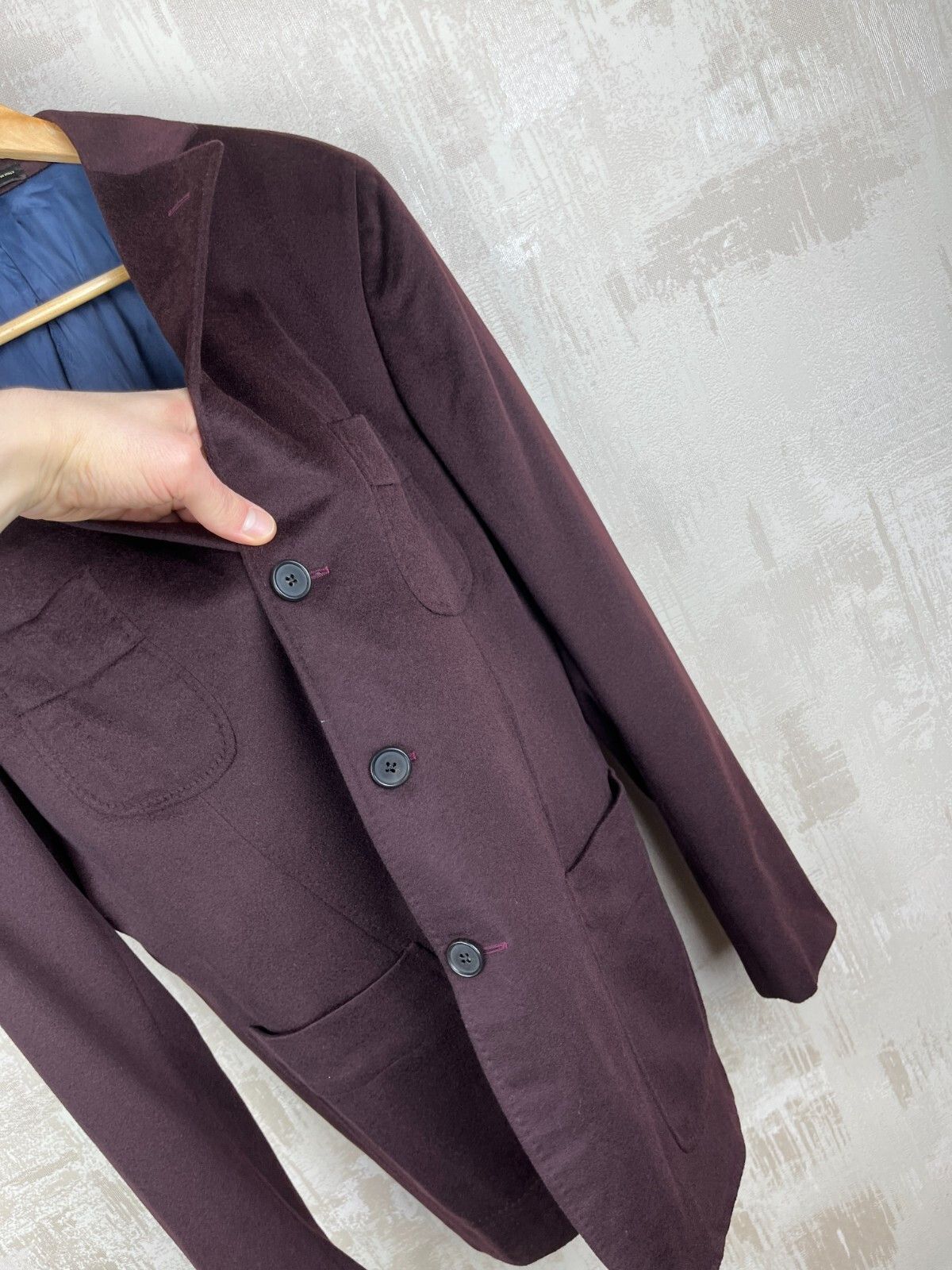 Gianfranco Ferre Gianfranco FERRE 100% Cashmere Blazer Sport Coat Burgundy Size 42R - 8 Thumbnail