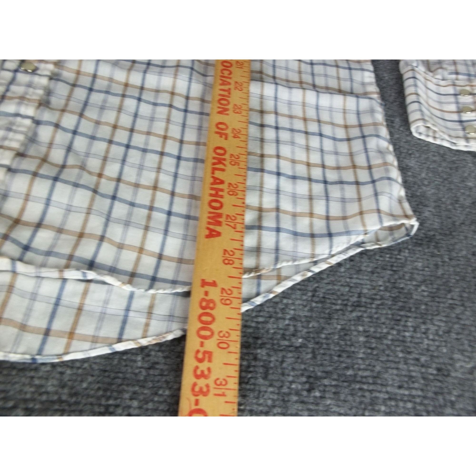 Vintage Vintage Plains Western Wear Pearl Snap Shirt Men Sz M Plaid Size US L / EU 52-54 / 3 - 3 Thumbnail