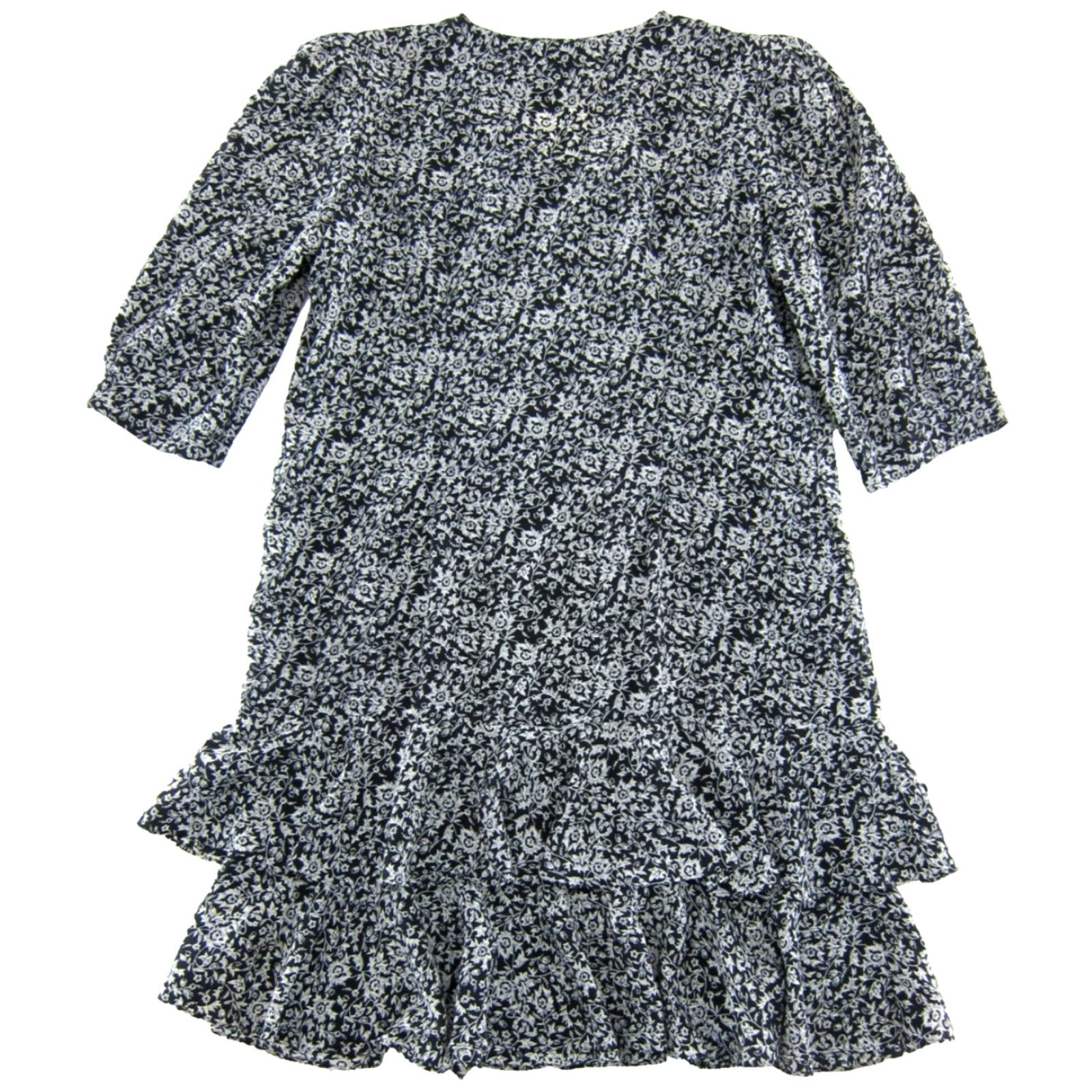 Vintage VINTAGE B.G.B. Plus Dress 24W Midi 3/4 Sleeve Black Floral Button Down Black Polyester Women Size 4XL / US 24-26 - 2 Thumbnail