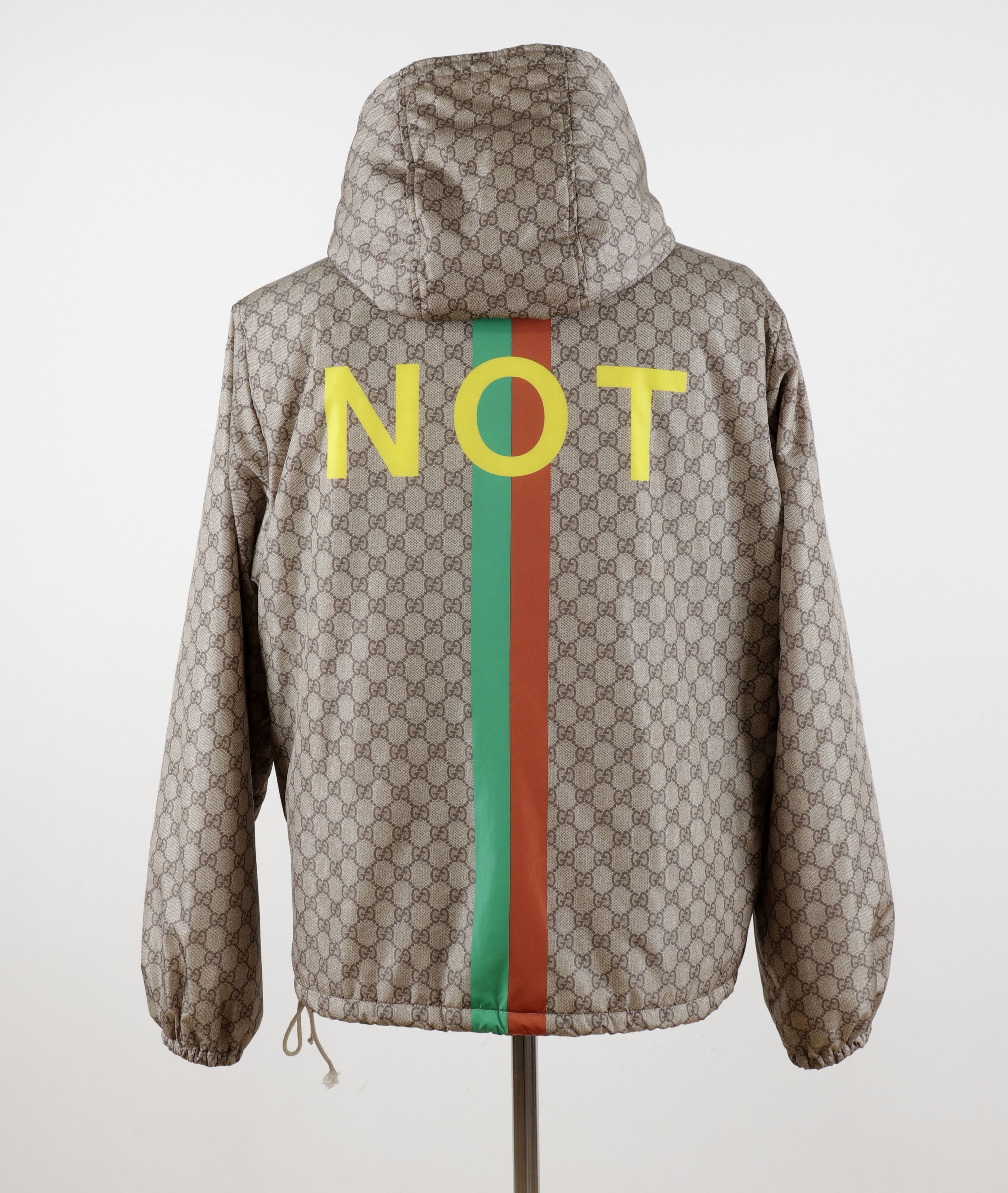 Gucci NWOT Gucci "FAKE NOT" Web Beige GG Monogram Jacket Size US L / EU 52-54 / 3 - 10 Thumbnail