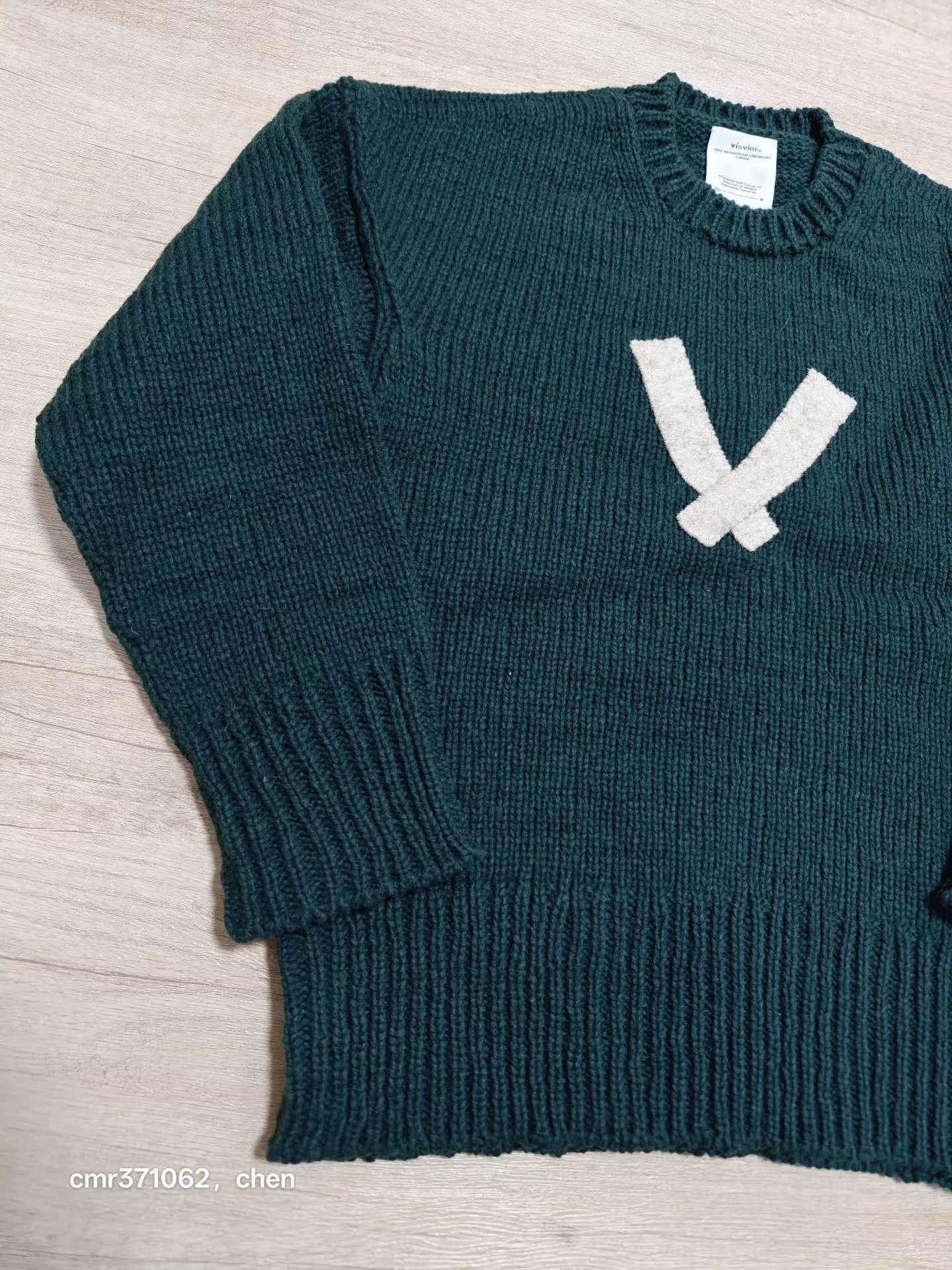 Visvim VISVIM 22AW LETTERMAN CREW KNIT green2 2 95new Size US M / EU 48-50 / 2 - 2 Thumbnail