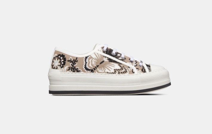 o1w1db11224 Embroidered Cotton Platform Sneakers