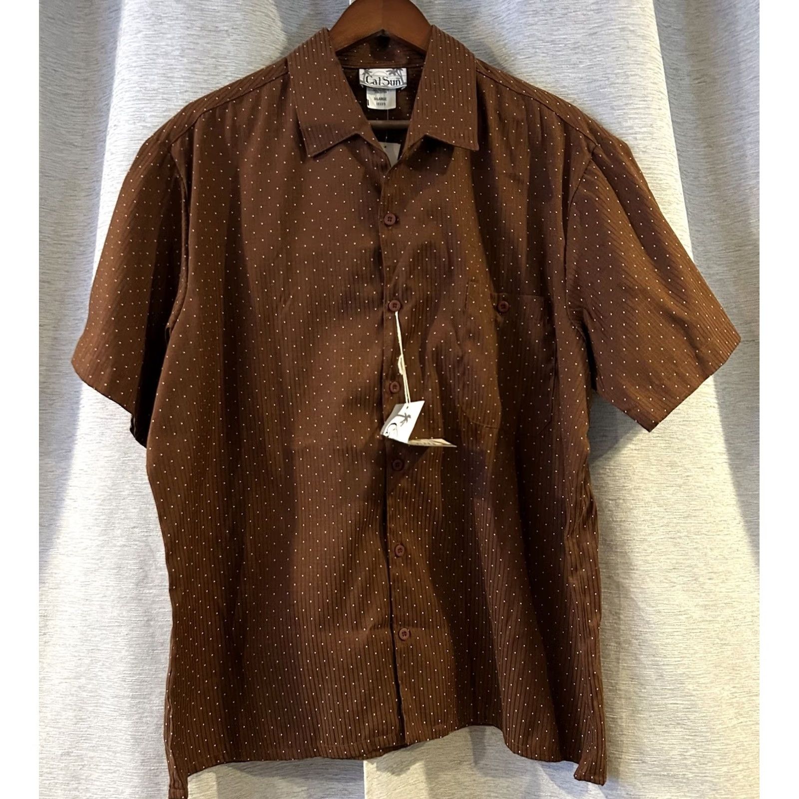 Vintage VINTAGE Cal Sun Button-Up Shirt Women's XL Brown Polka Dot Short Sleeve Collared City Classic NWT Size XL / US 12-14 / IT 48-50 - 2 Thumbnail