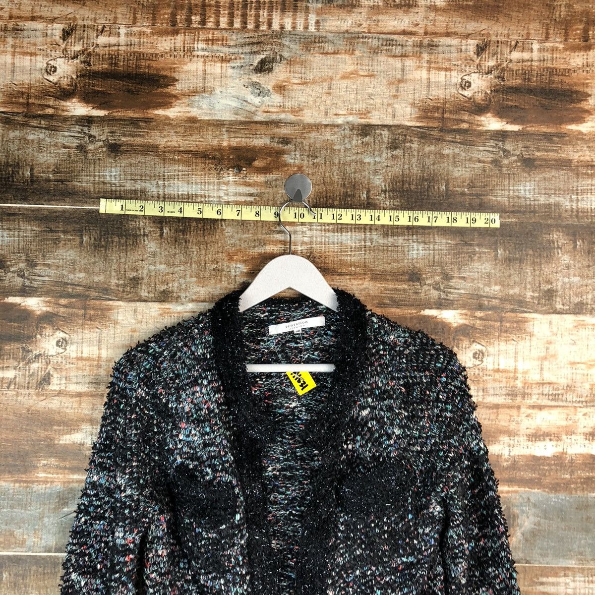 Japanese Brand Tentation Jiyuku Black Cardigan Knitwear #A1531 Size XS / US 0-2 / IT 36-38 - 4 Thumbnail