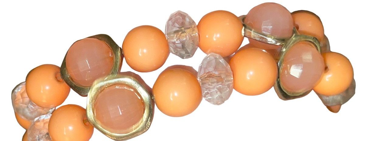 Vintage Vintage 1970 Peach Bellini Coral Bracelet Set Size ONE SIZE - 9 Thumbnail