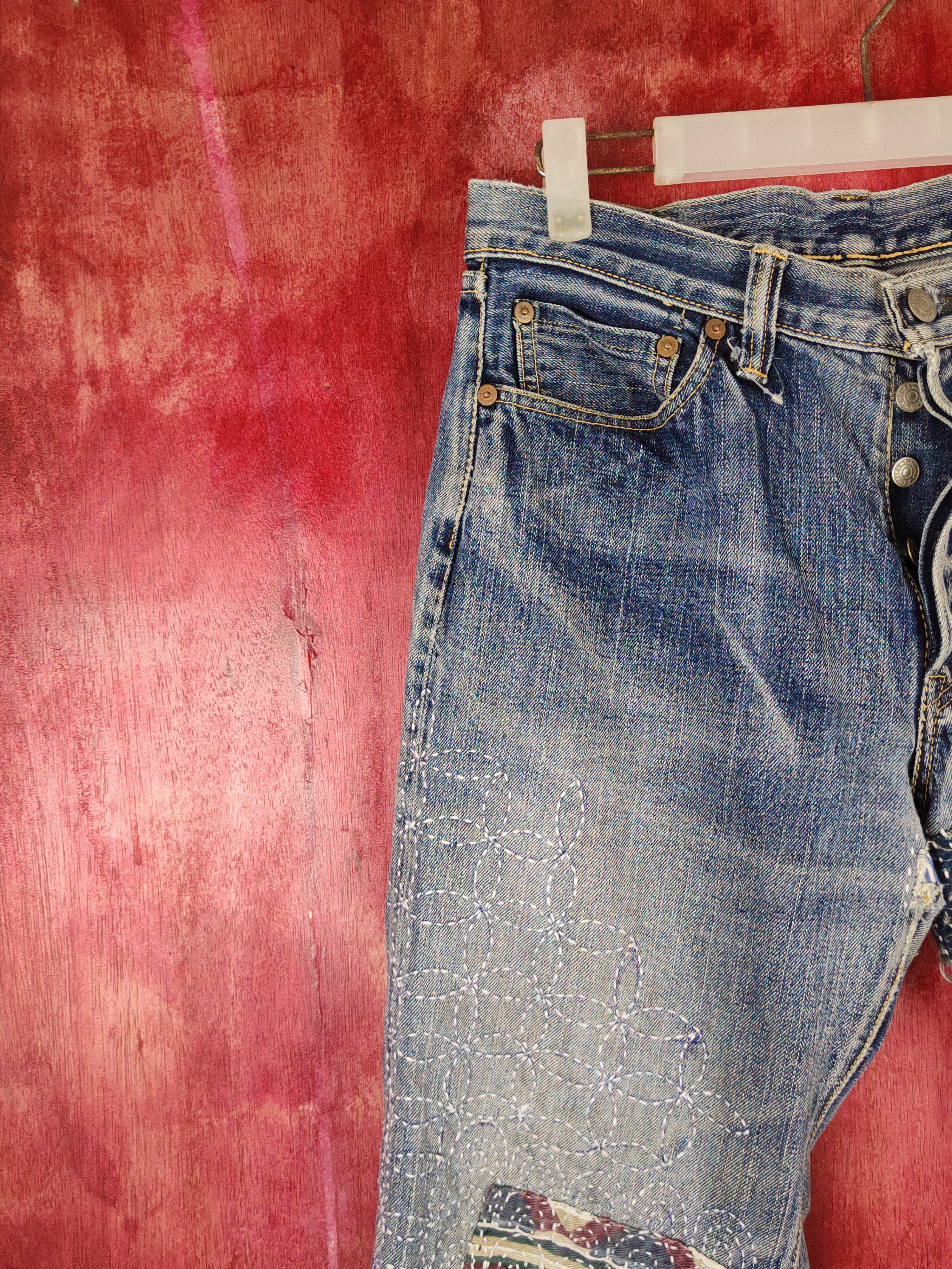 The Flat Head FlatHead C.T.F.H patchwork Selvedge sashiko denim #S1349DL Size US 32 / EU 48 - 3 Thumbnail