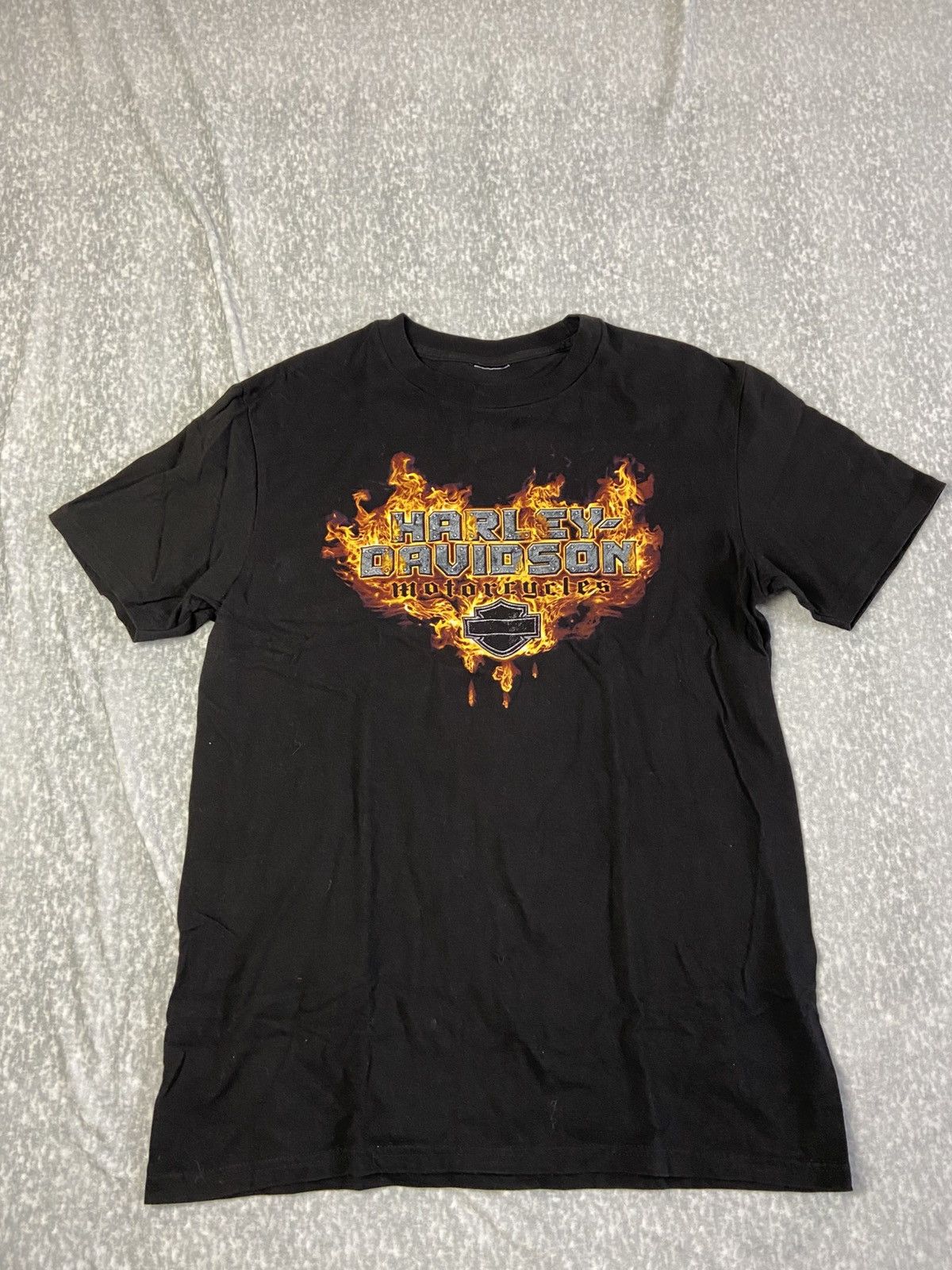 Harley Davidson Harley-Davidson Flaming Logo Black T-Shirt Size US M / EU 48-50 / 2 - 1 Thumbnail