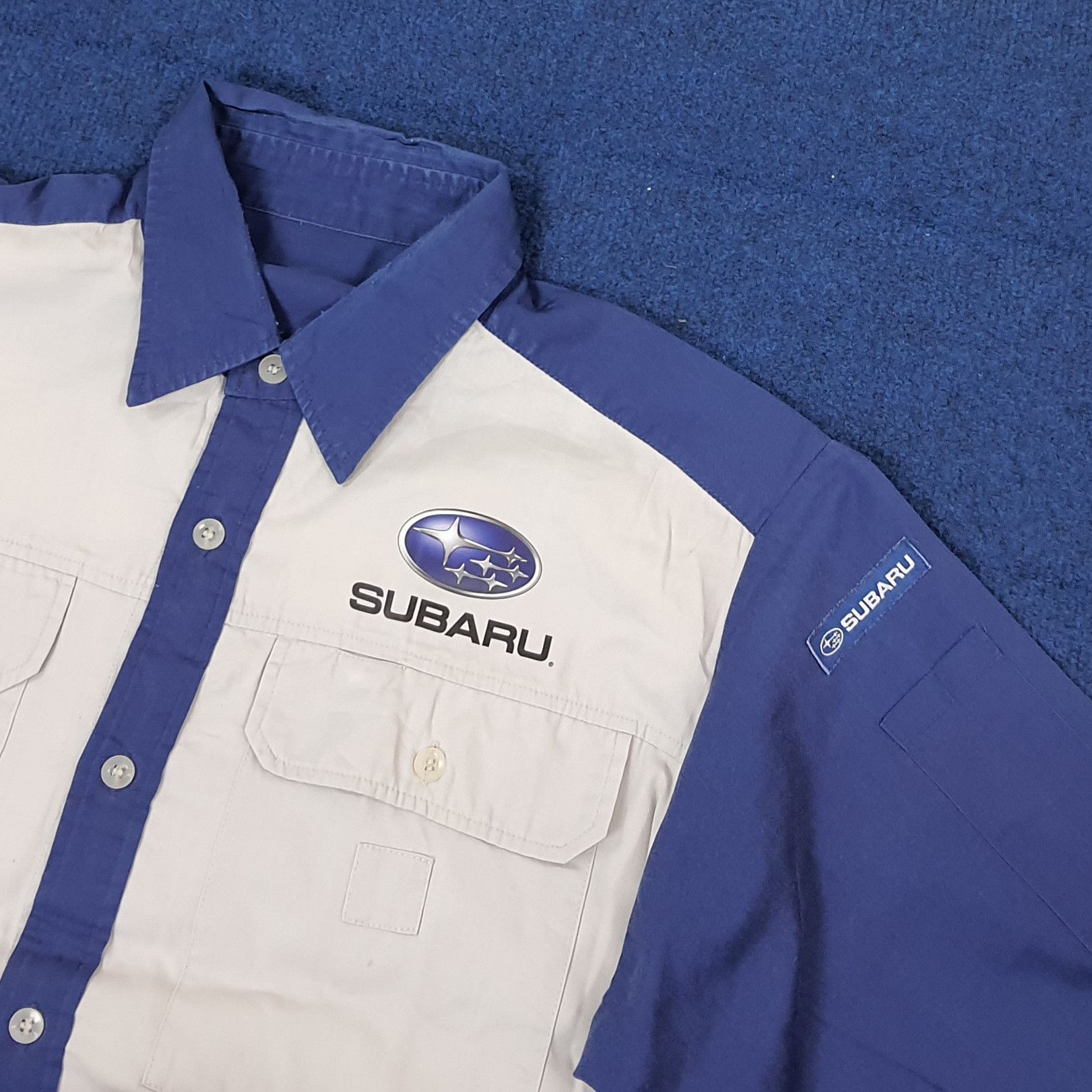 Japanese Brand Vintage SUBARU Japan Automobile Sports Work Shirt C223N57 Size US L / EU 52-54 / 3 - 4 Thumbnail