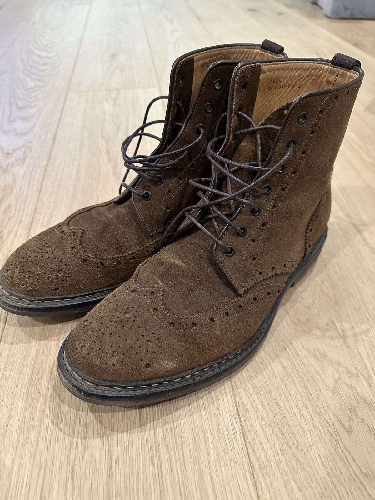 Heschung Heschung Brown Suede Brogued Boots | Grailed