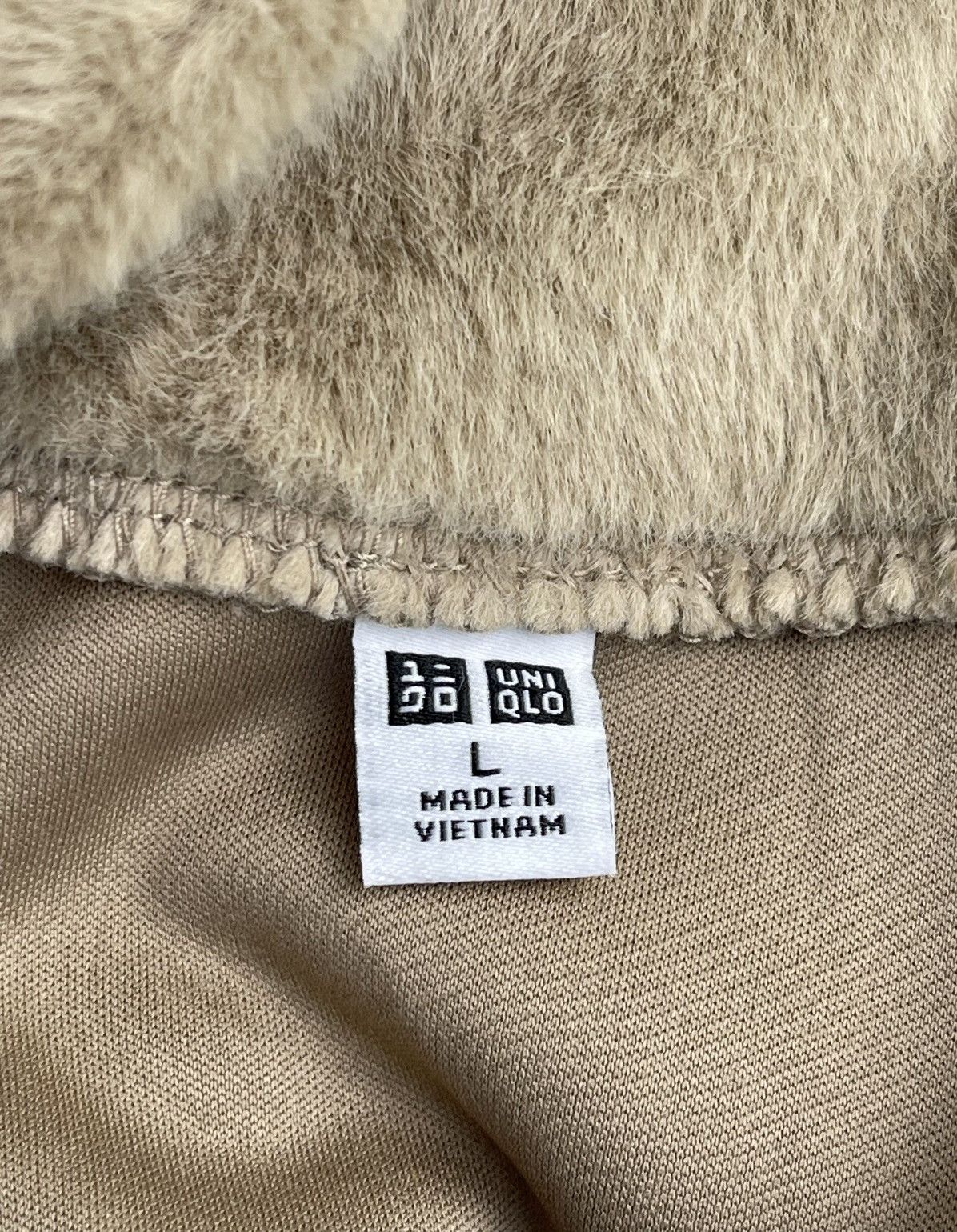Japanese Brand × Uniqlo UNIQLO WOMEN'S SMOOTH YARN FAUX RABBIT FUR COLLARLESS JACKET Size L / US 10 / IT 46 - 10 Thumbnail