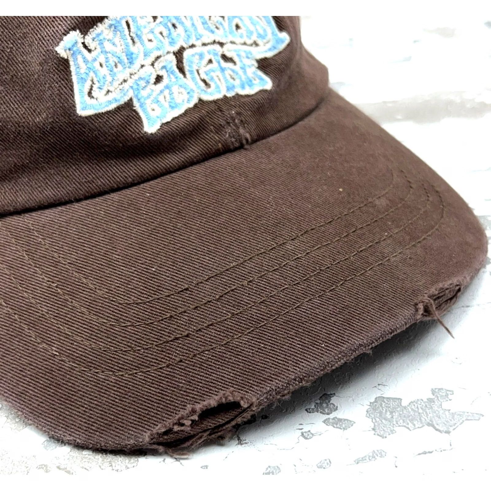 American Eagle Outfitters VINTAGE American Eagle Hat Baseball Cap Leather Strap Back Script AEO Dad Brown Y2K Size ONE SIZE - 6 Thumbnail