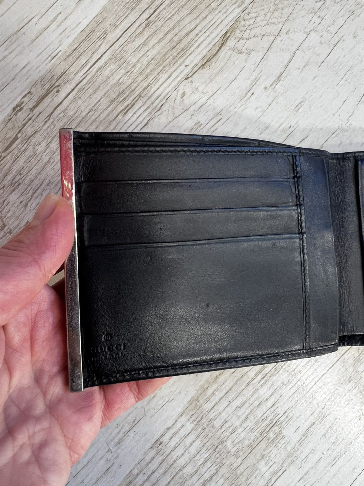 Gucci Gucci leather bifold wallet mens black Size ONE SIZE - 12 Thumbnail