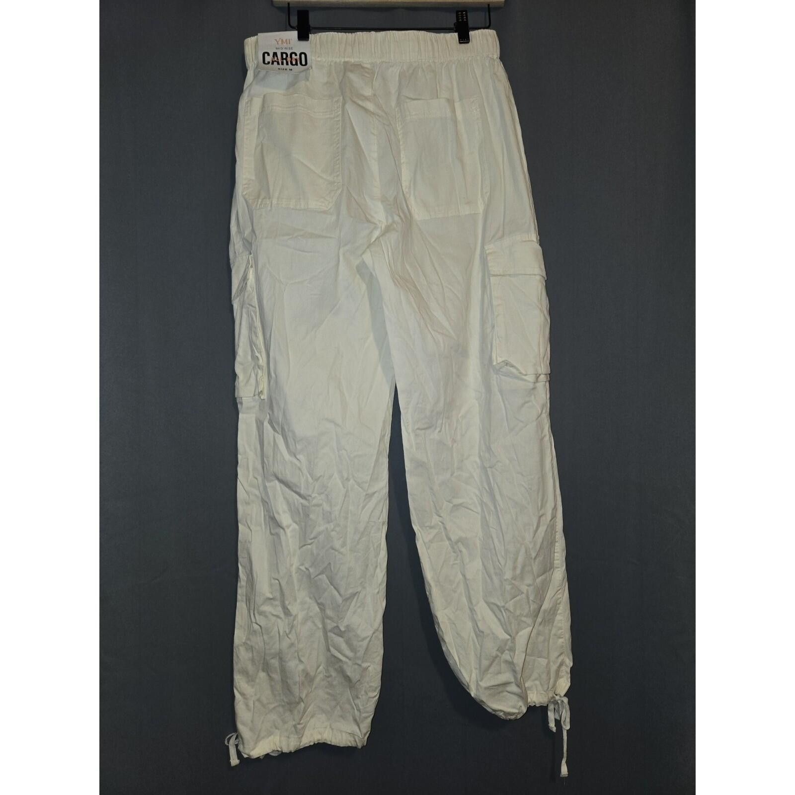 Other YMI Womens Mid Rise Cargo Pants Off White Cream Medium Size 32" / US 10 / IT 46 - 2 Thumbnail