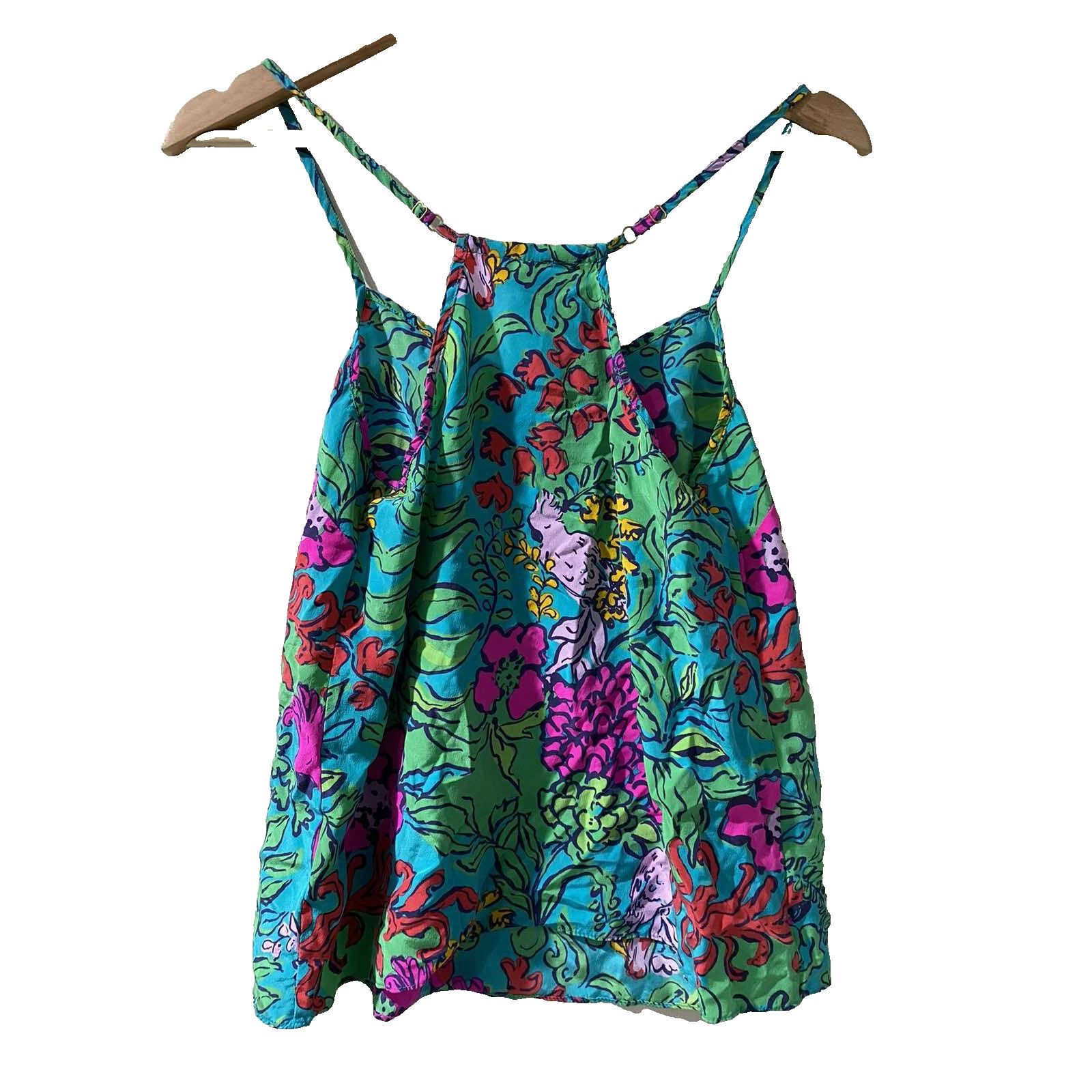 Lilly Pulitzer Lilly Pulitzer Shake your Tropical Silk Top Tank XS A002013 Size XS / US 0-2 / IT 36-38 - 3 Thumbnail