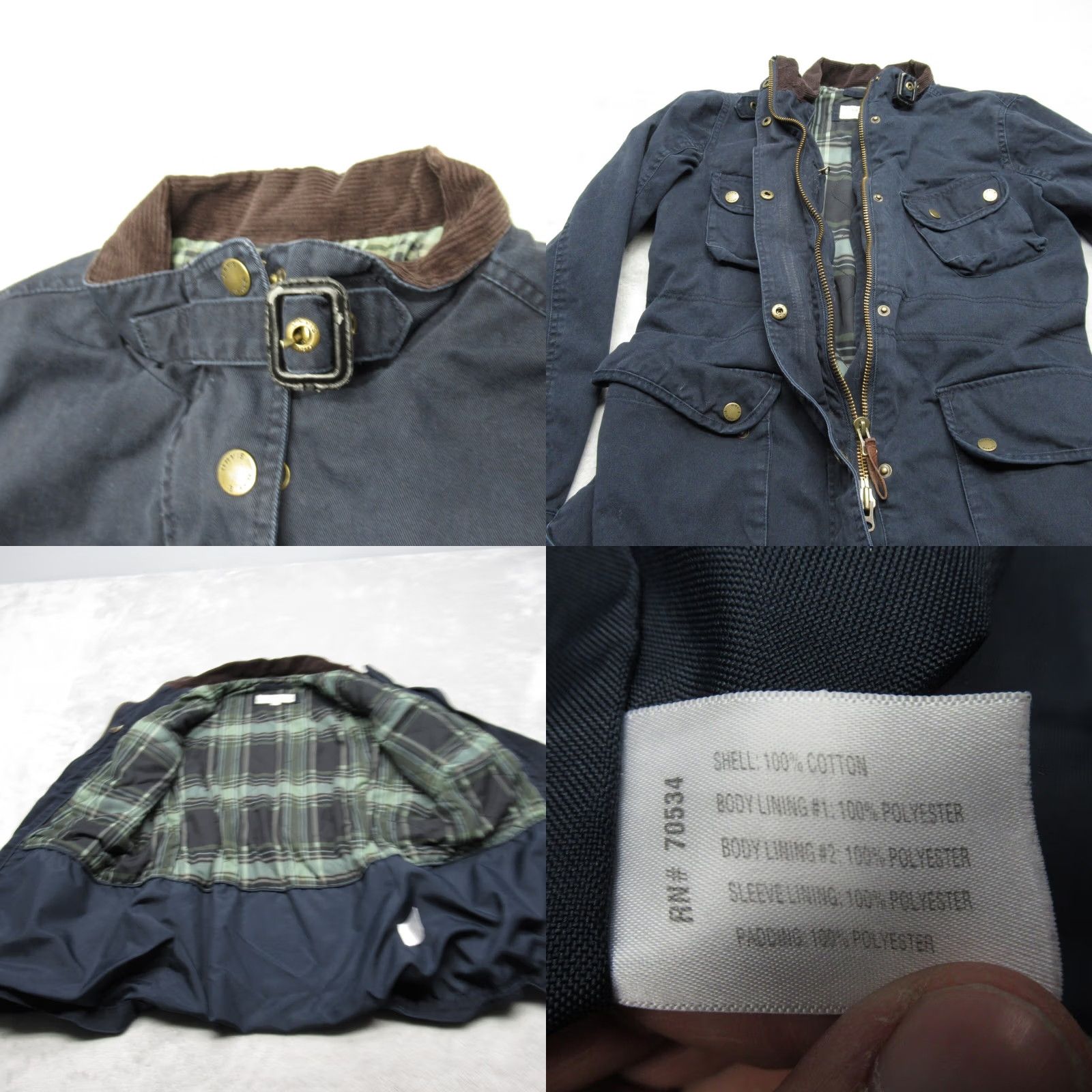 Orvis Orvis Waxed Cotton Field Jacket Women Small Navy Chore Buckle Neck Cargo Vintage Size S / US 4 / IT 40 - 8 Thumbnail