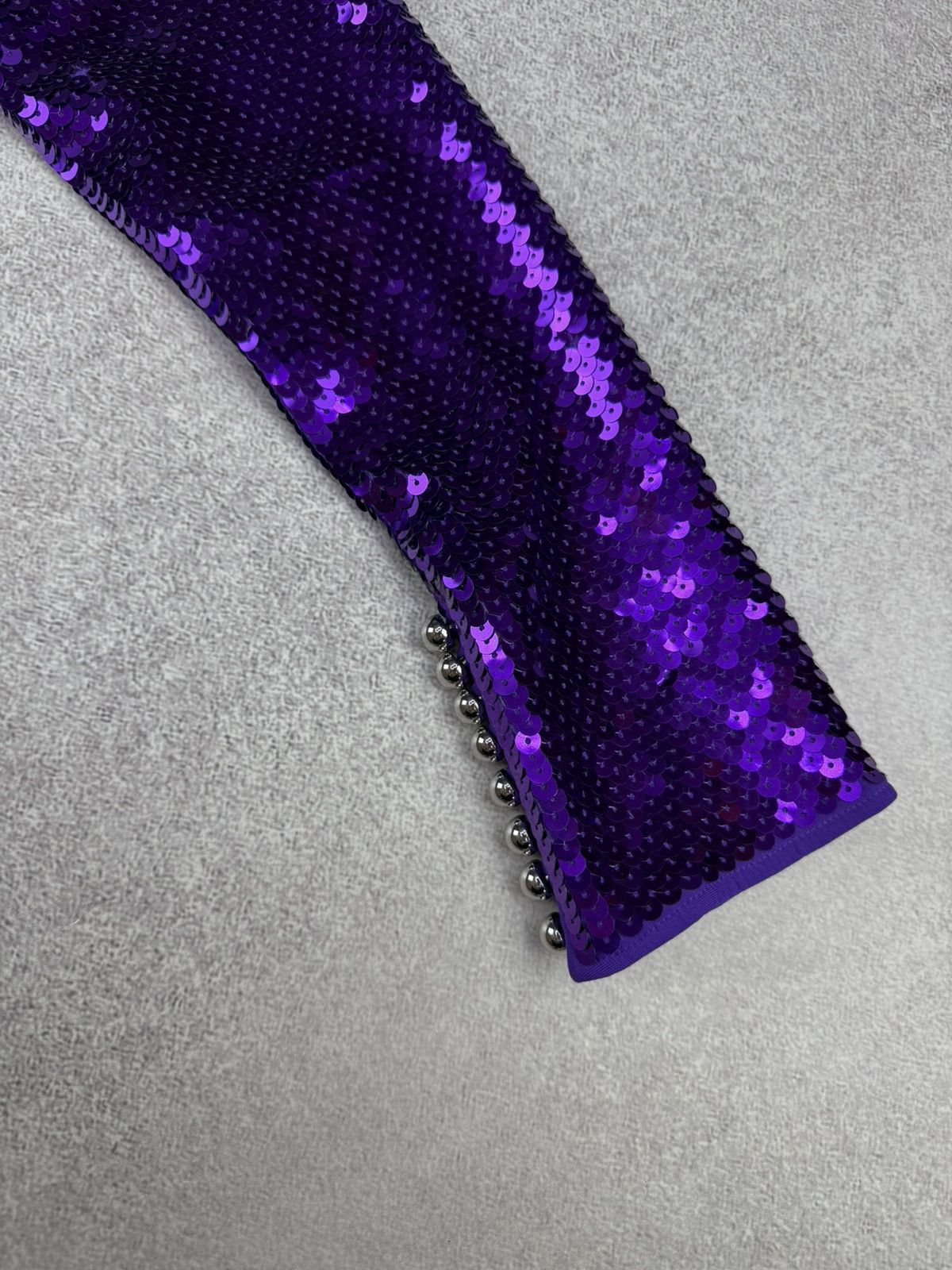 Paco Rabanne Paco Rabanne H&M Purple Sequin Crop Top Size M Size M / US 6-8 / IT 42-44 - 8 Thumbnail