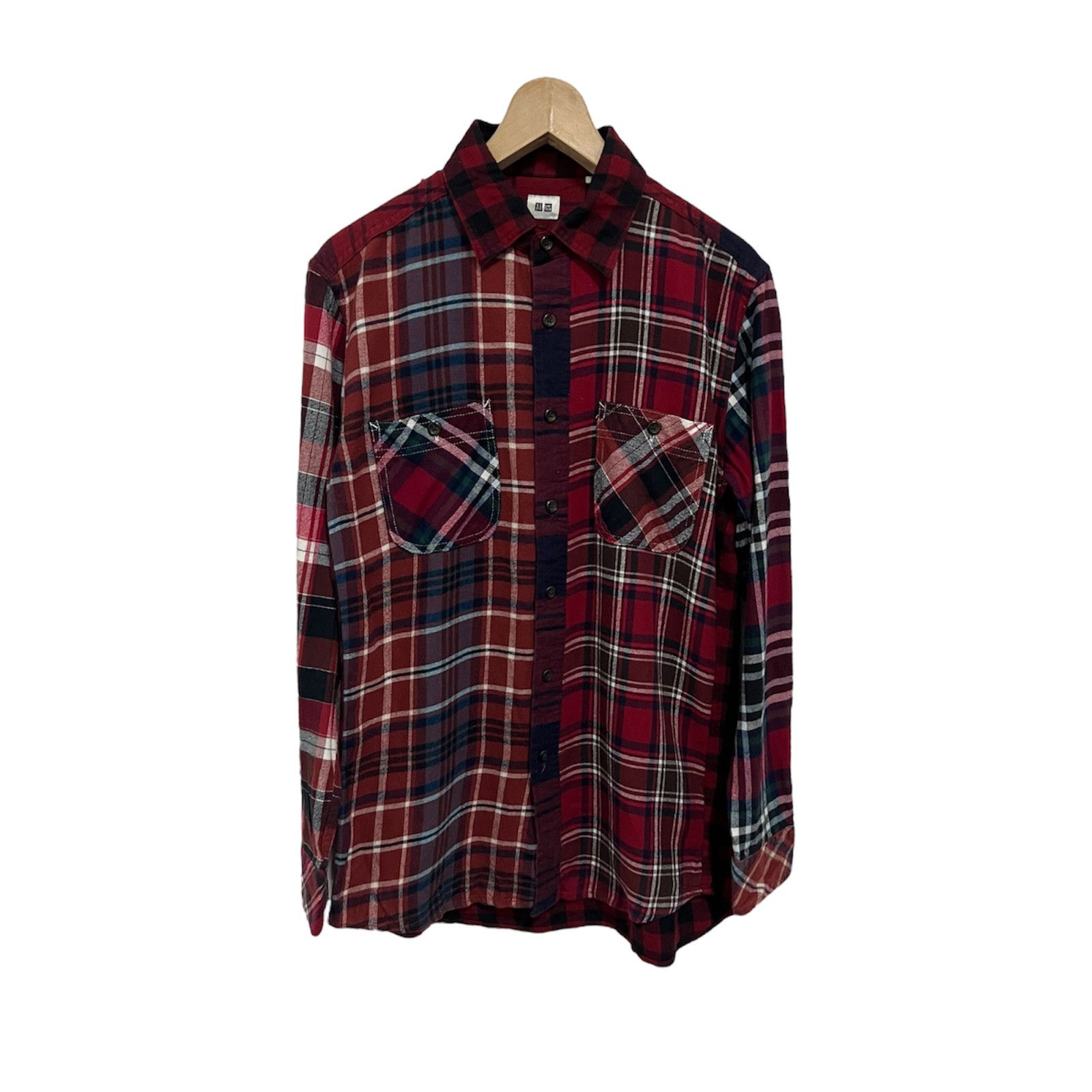 Vintage Rare Design Patchwork Plaid Tartan Flannel Shirt Size US M / EU 48-50 / 2 - 1 Thumbnail