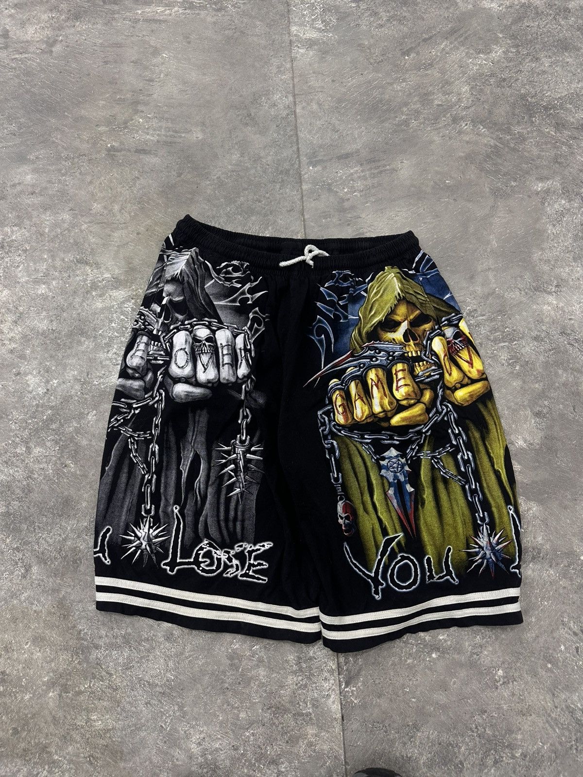 Vintage Baggy Wide Black Y2K Shorts Size US 34 / EU 50 - 1 Thumbnail