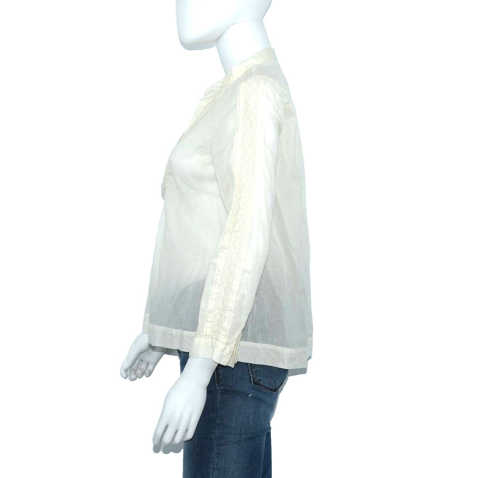 Madewell Madewell 1/4 Sleeve Pintuck Peasant Cream Blouse Size Small Size S / US 4 / IT 40 - 2 Thumbnail