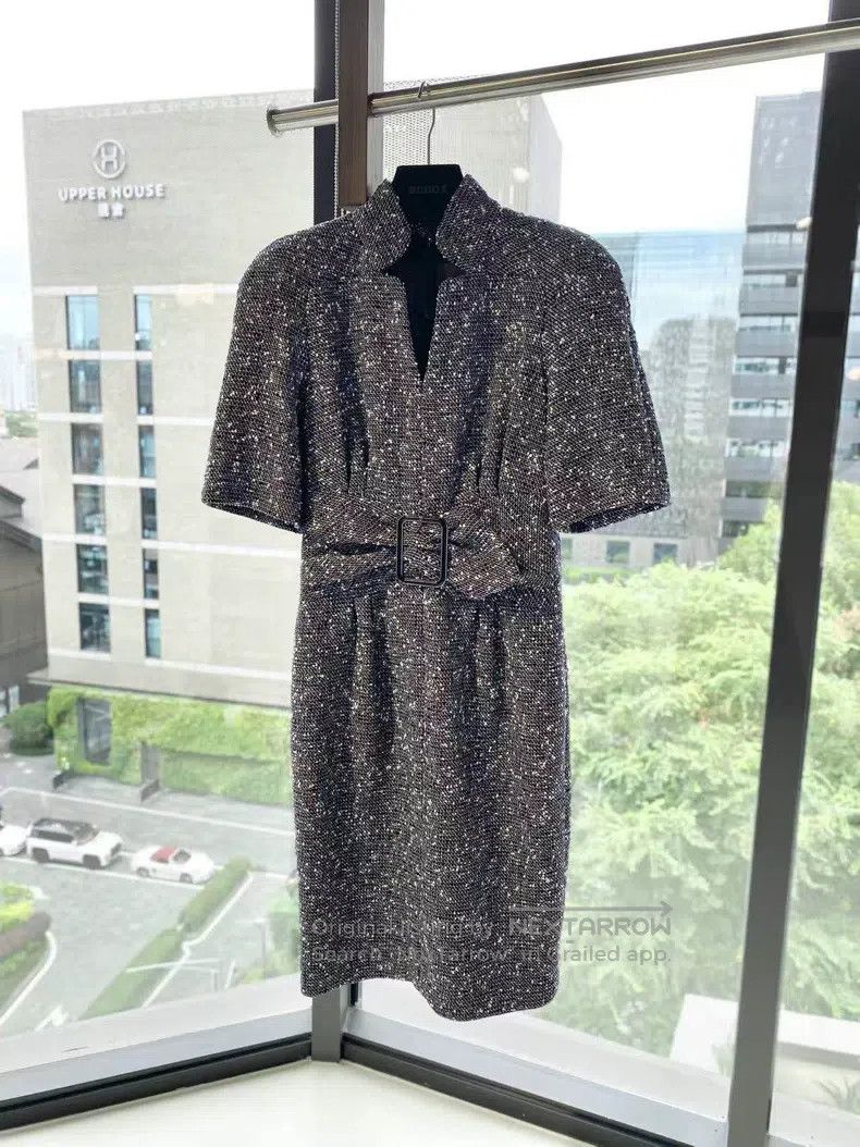 Chanel Chanel Knitted tweed gray dress Size XXS / US 00 / IT 34 - 2 Thumbnail