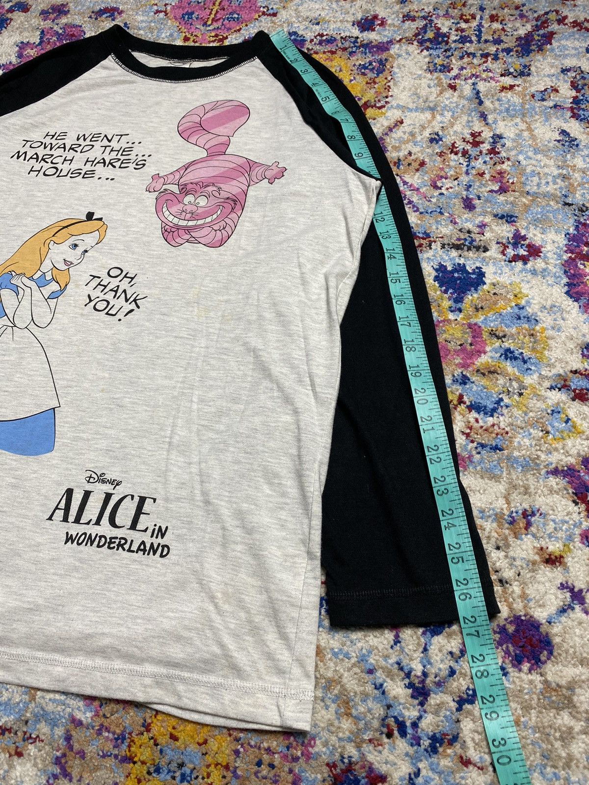 Disney × Vintage Vtg Disney Alice in Wonderland 3 Quarters long sleeve tees Size US L / EU 52-54 / 3 - 11 Thumbnail